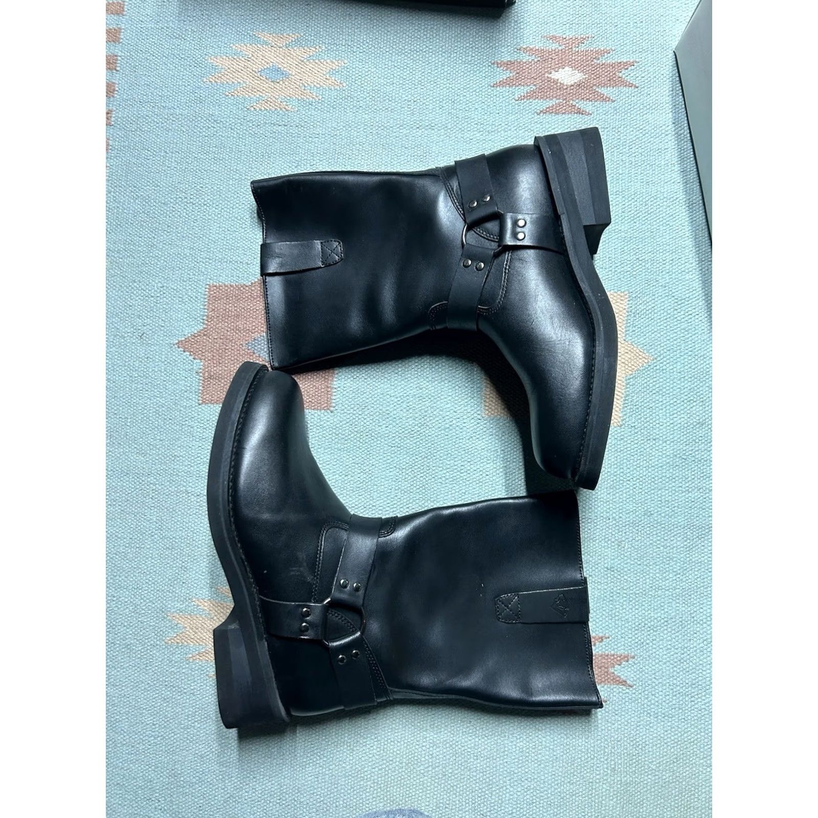 Vintage VINTAGE Herman survivor leather Gene boots motorcycle engineer Men 13 Black Leather Boots Mens 13 Motorcycle Van Age 0 Size US 13 / EU 46 - 4 Thumbnail