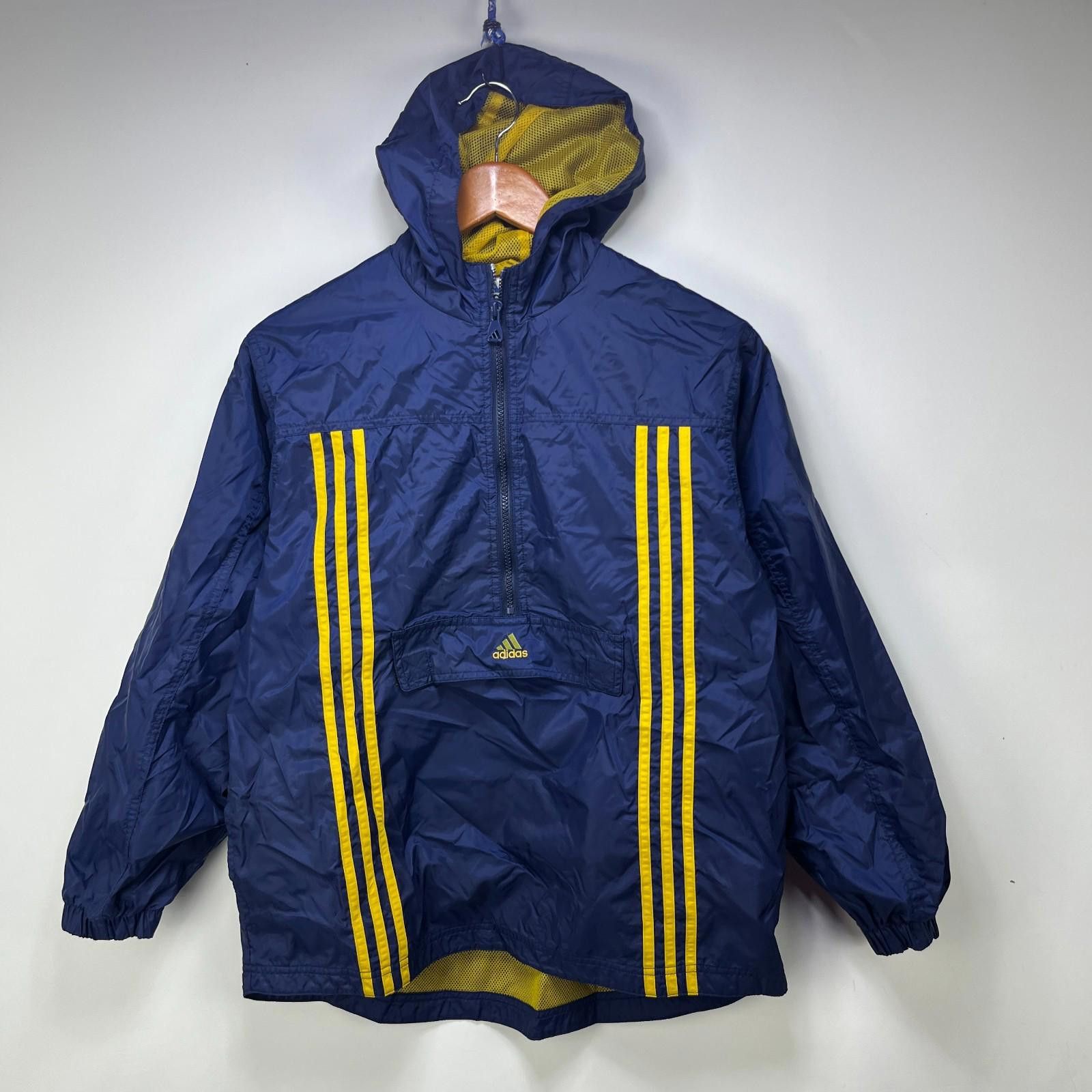 Adidas Vintage 90s Adidas Anorak Hooded Jacket Youth Large Size US L / EU 52-54 / 3 - 1 Thumbnail