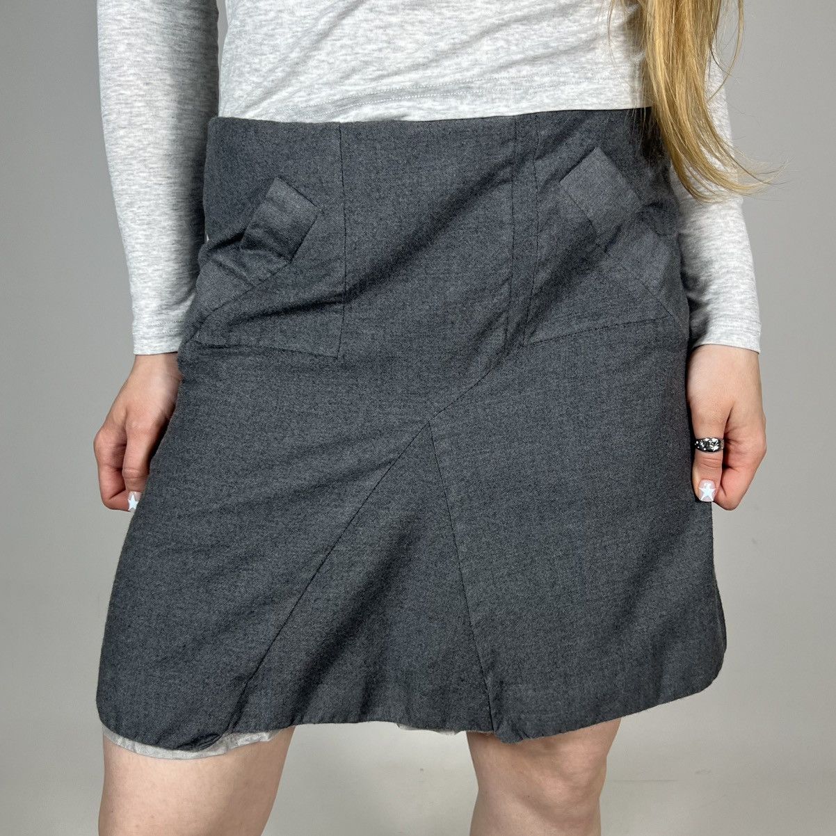 Chloe Chloe Wool Silk Flared Mini Skirt Luxury Casual Y2K Style Size 28" / US 6 / IT 42 - 3 Thumbnail