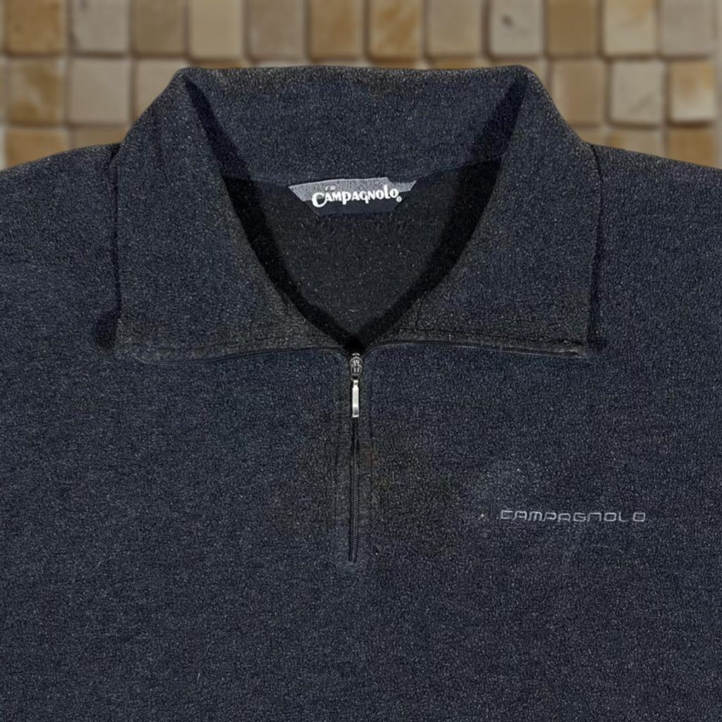 Vintage Vintage Campagnolo Embroidered Mini Logo Dark Grey 1/4 Zip Fleece Sweatshirt XL Mens Sweatshirt Size US XL / EU 56 / 4 - 1 Thumbnail