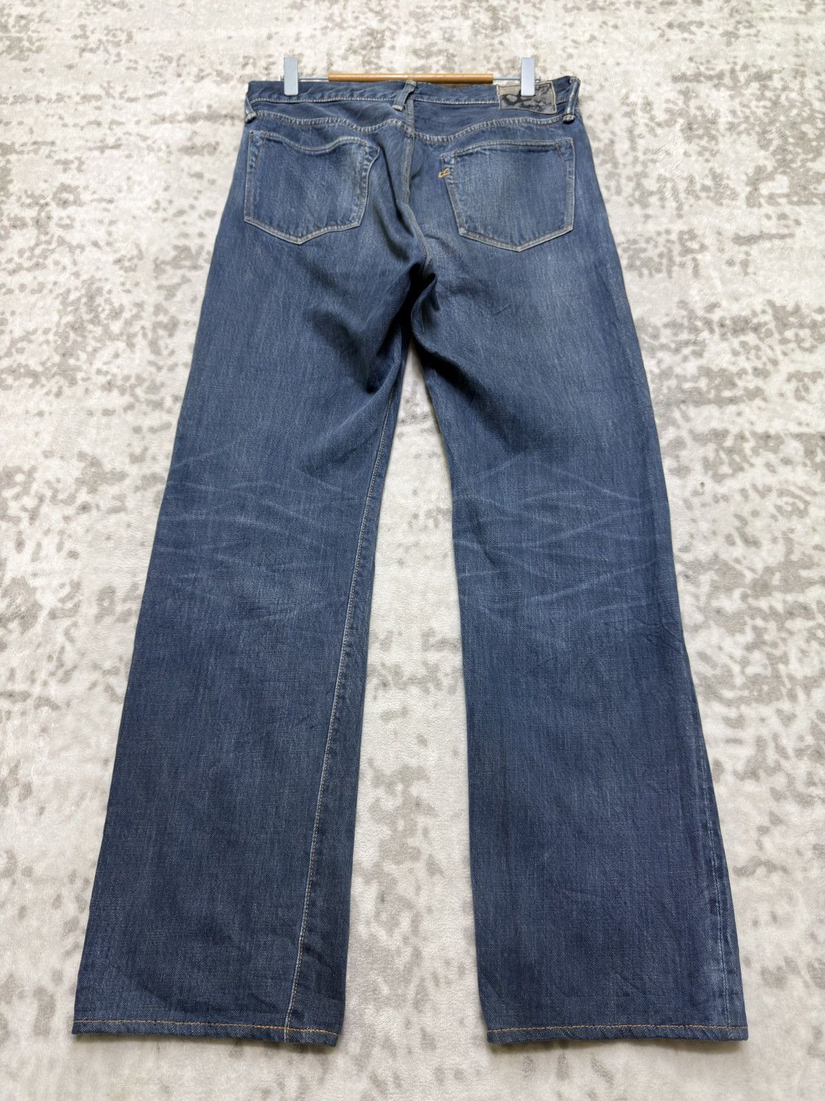 45rpm Vintage 45RPM Selvedge Indigo Button Fly Fade Denim Jeans Size US 32 / EU 48 - 2 Thumbnail