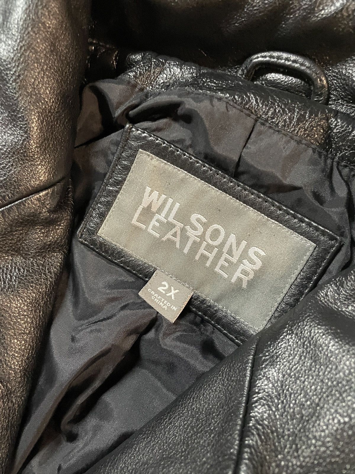Vintage Vintage 00’s Wilsons Leather Button Jacket Coat Black XXL Size US XXL / EU 58 / 5 - 4 Thumbnail