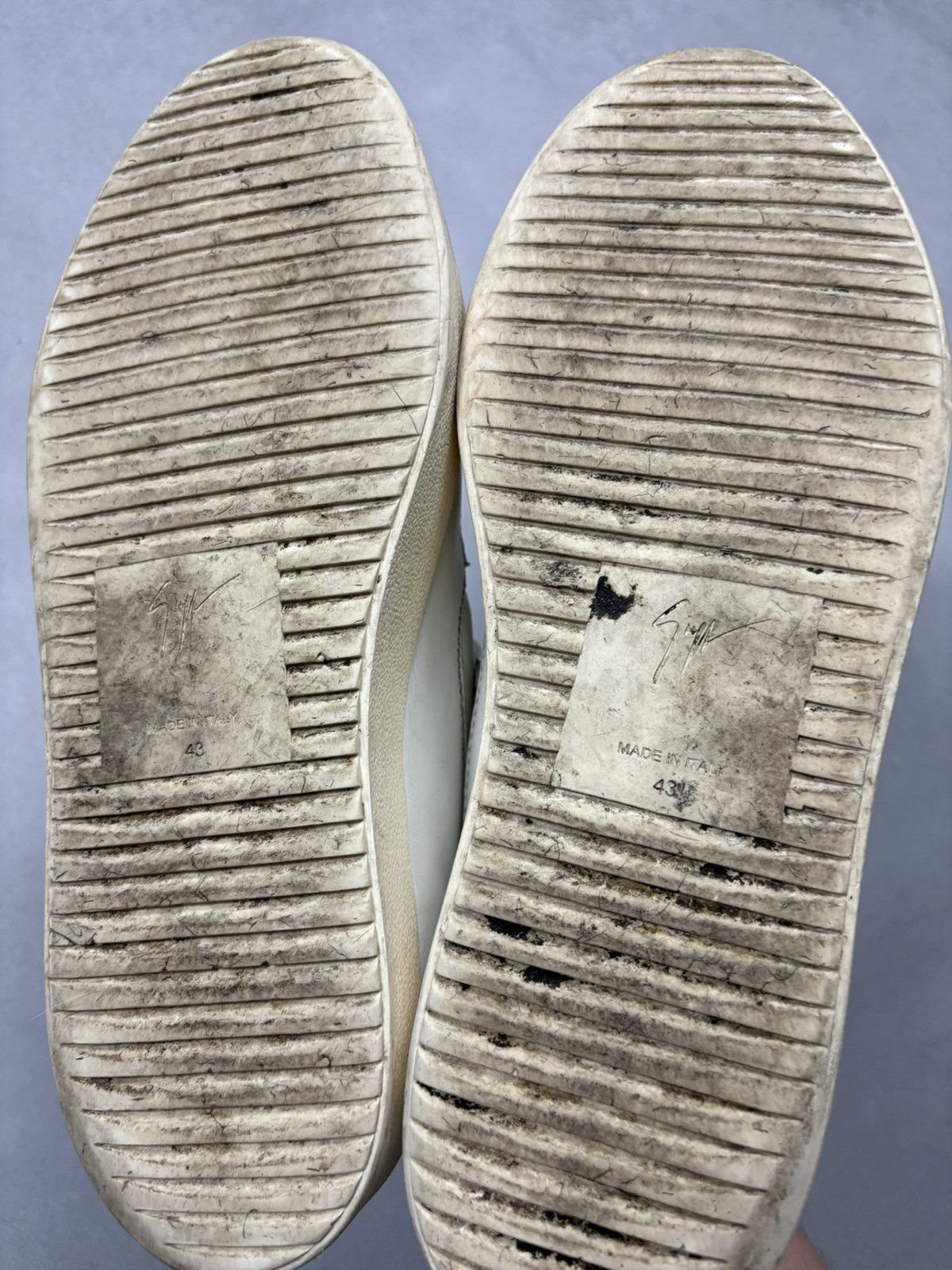 Giuseppe Zanotti Giuseppe Zanotti White Leather Zip Low Top Sneakers EU43 Size US 10 / EU 43 - 4 Thumbnail