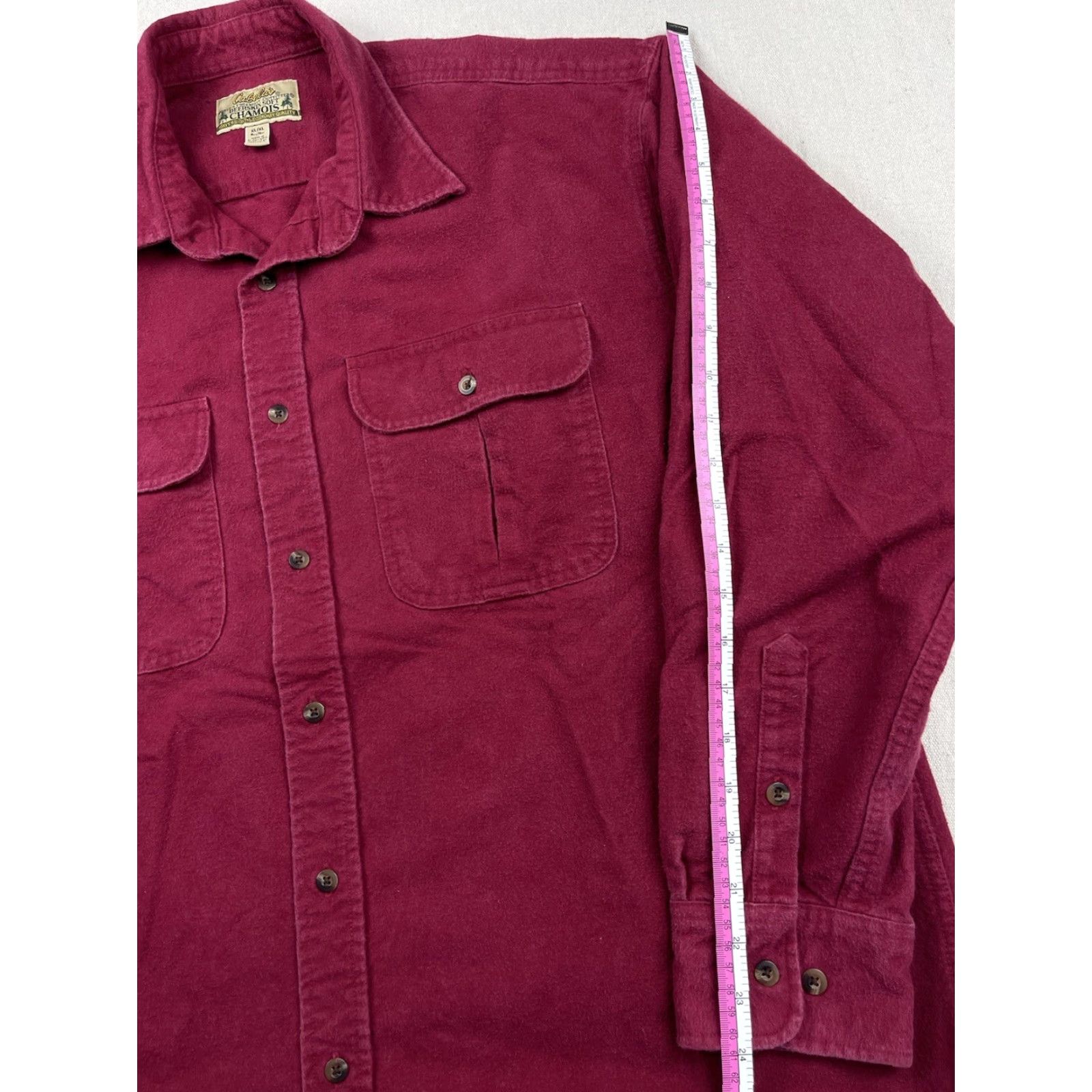 Vintage Cabela's Shirt Men XL Red Chamois Flannel Button-Up Vintage Outdoors Long Sleeve Size US XL / EU 56 / 4 - 5 Thumbnail