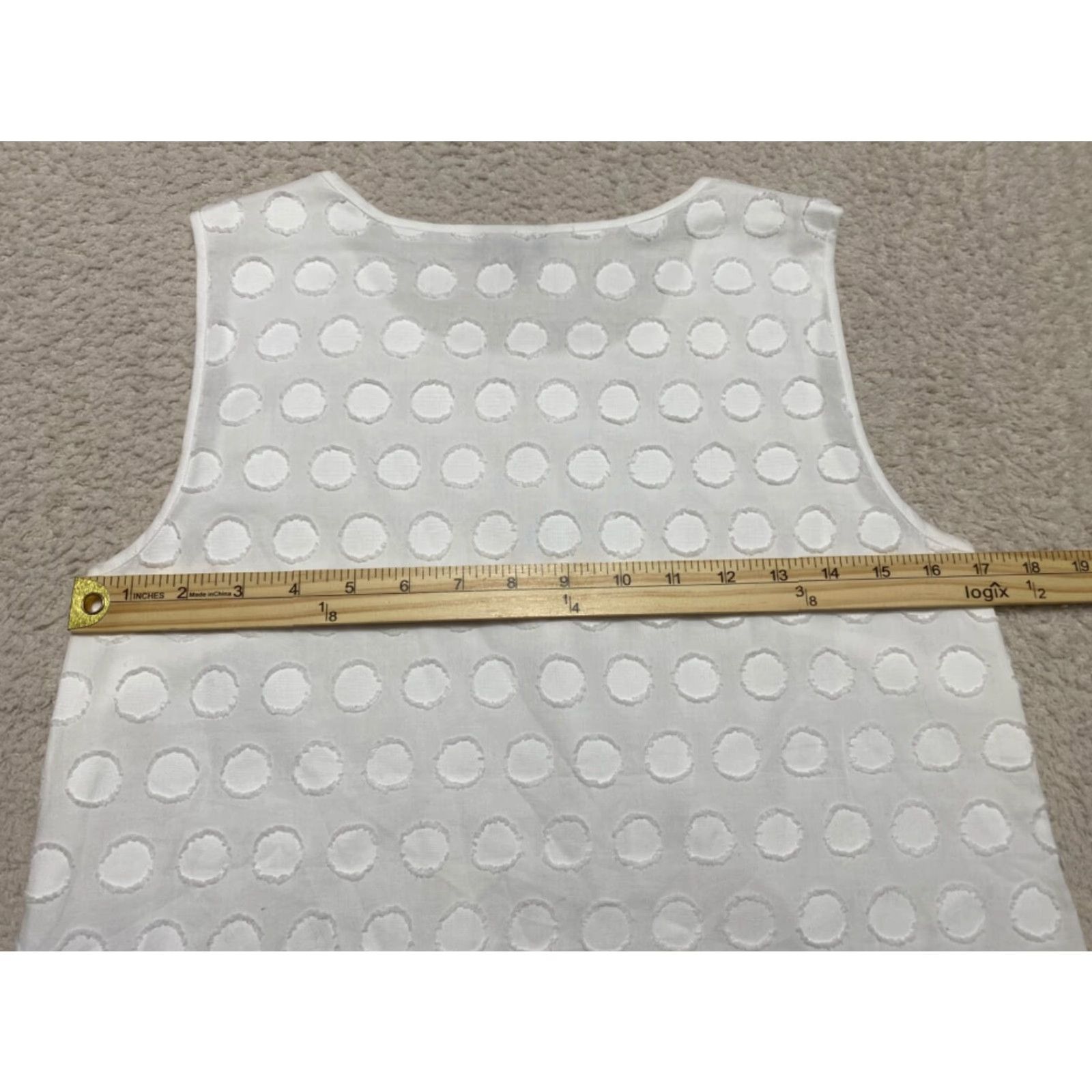 Talbots VINTAGE Talbots Womens Top 4 White Geometric Sleeveless Pullover Cotton Round Neck Blouse Size S / US 4 / IT 40 - 7 Thumbnail