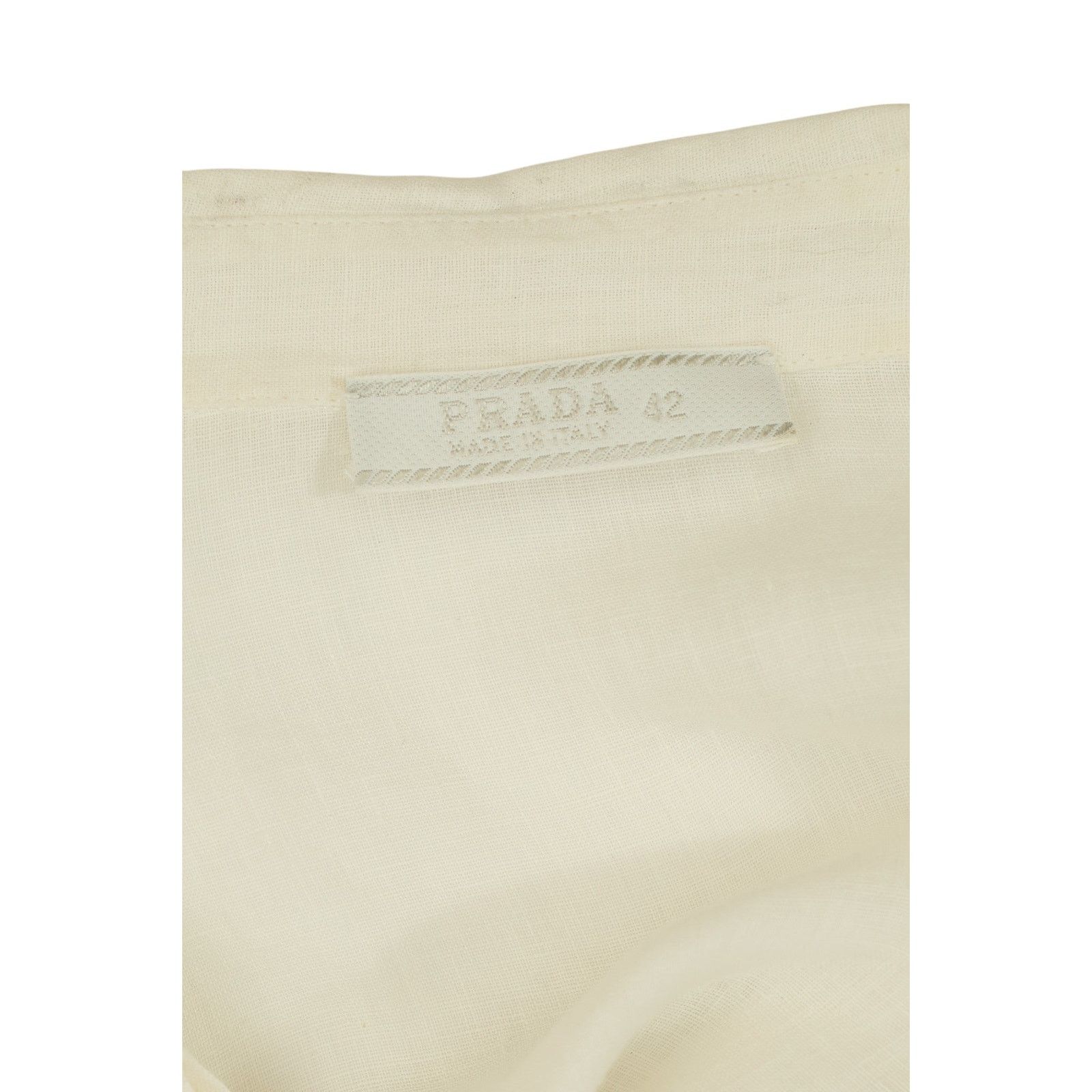 Prada Linen White Button Up Top Size M / US 6-8 / IT 42-44 - 4 Thumbnail
