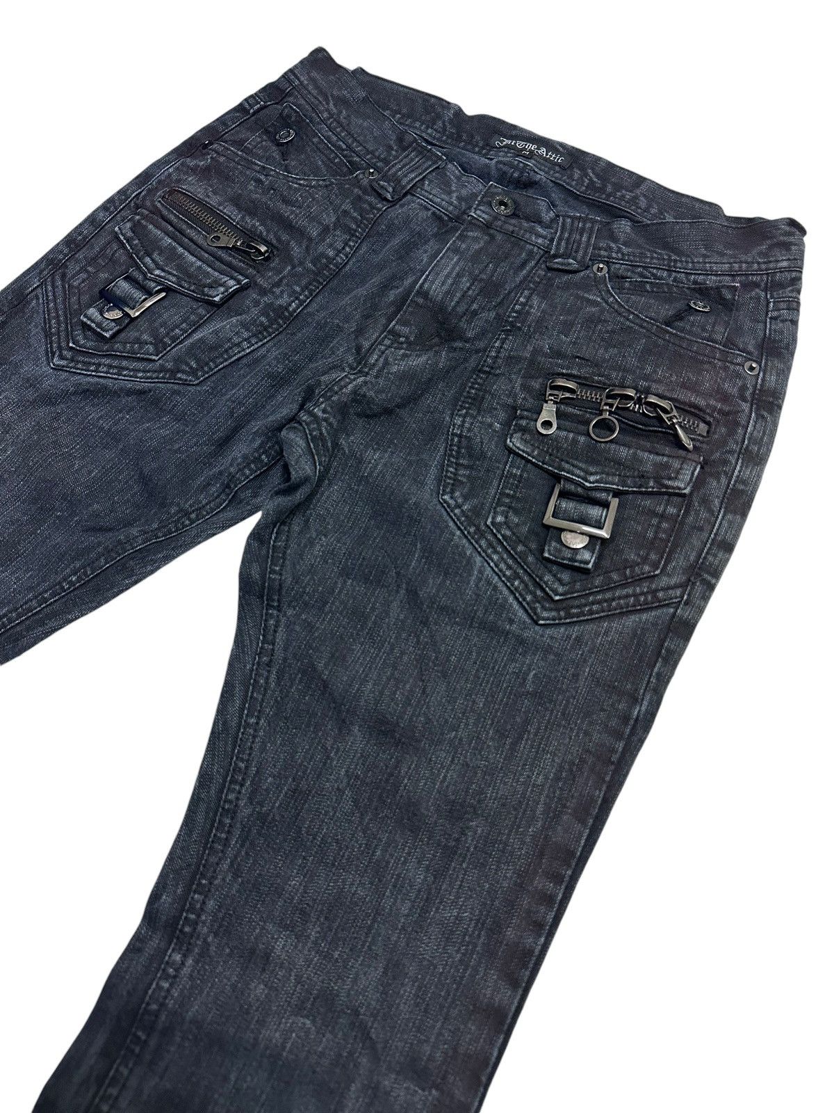 In The Attic × Japanese Brand × Vintage Japan In The Attic Tactical Pocket Mud Wash Denim Pants Size US 31 - 2 Thumbnail