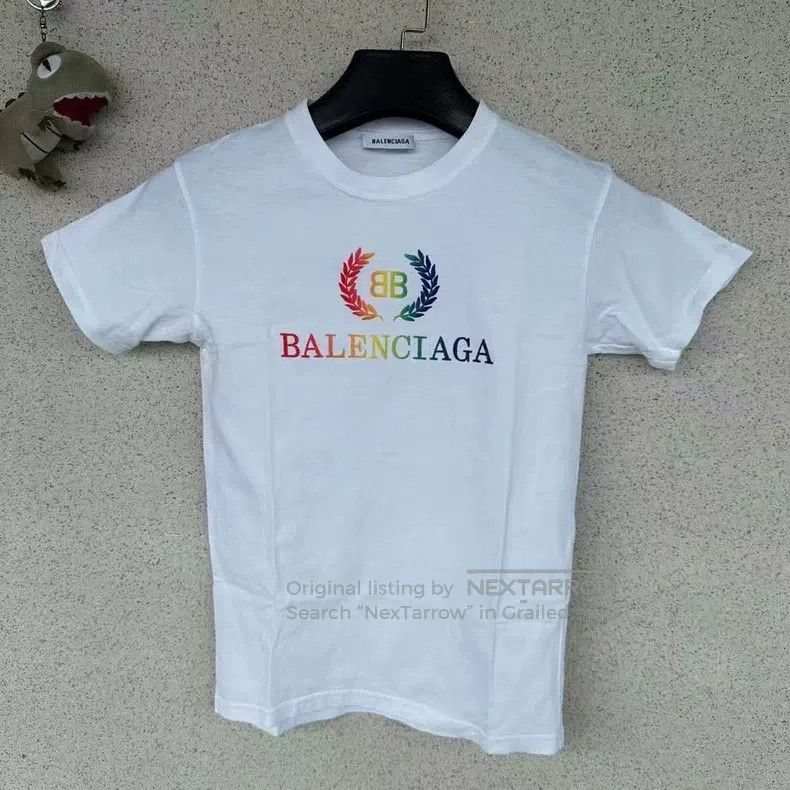 Balenciaga Balenciaga Rainbow Wheat Pattern Short Sleeve T-Shirt Size US XS / EU 42 / 0 - 1 Thumbnail