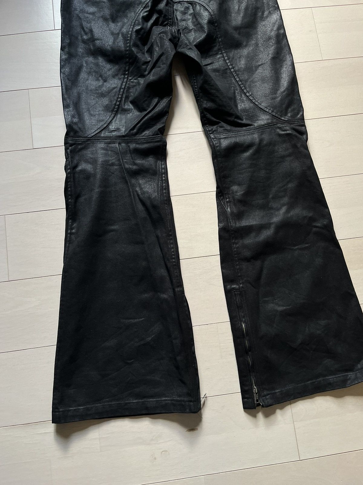 PROJECT G/R PROJECT G/R COATED BIKER ARMOURED FLARE PANTS Size 1