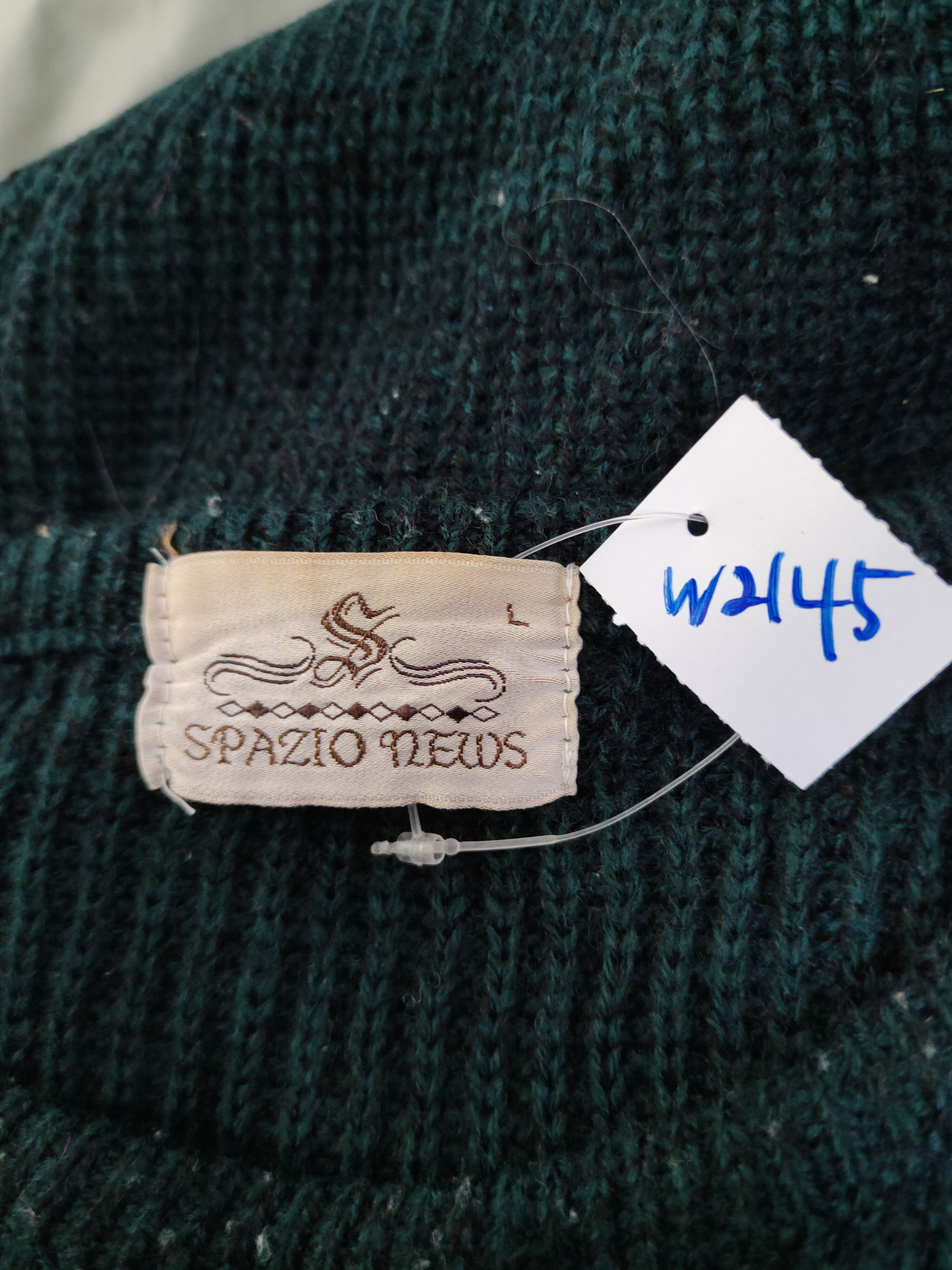 Vintage Spazio News Green Knitwear Sweatshirts #W2145 Size US M / EU 48-50 / 2 - 11 Thumbnail