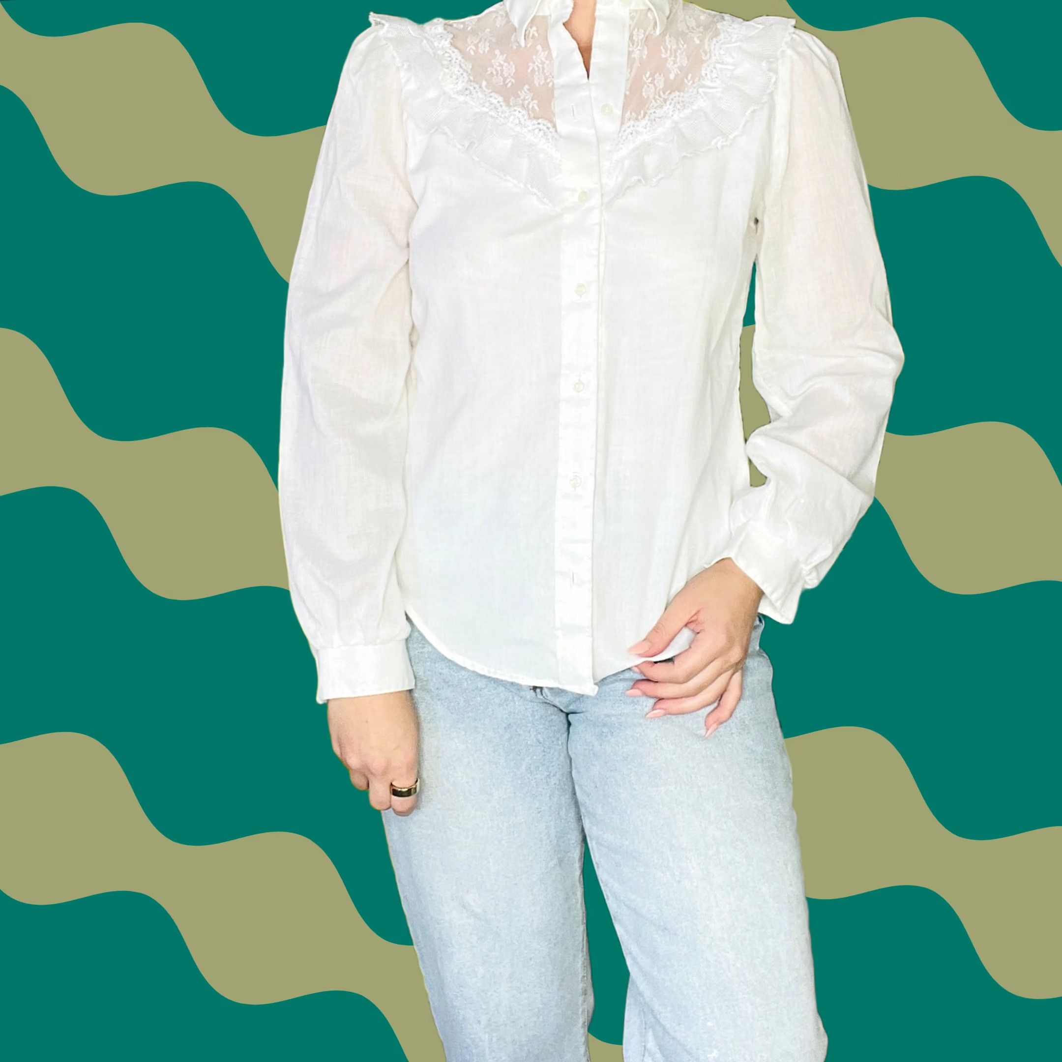 Vintage VINTAGE White Button Down Pandhandle Slim Longsleeve Women's Top Shirt Women S White Button-Down Pandhandle Slim Longsleeve Women’s Top Size S / US 4 / IT 40 - 1 Thumbnail