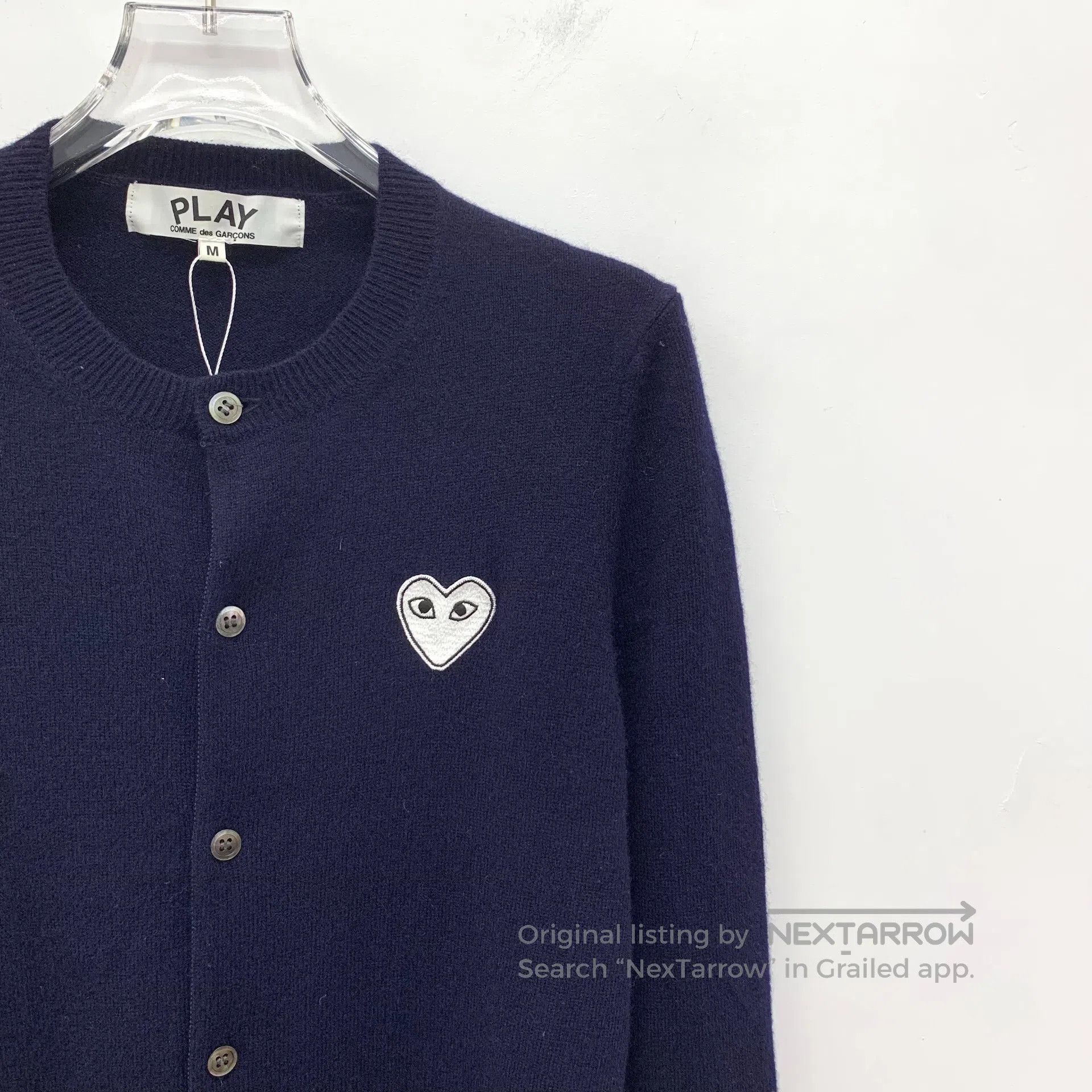 Comme des Garcons Comme Des Garcons Dark Blue Heart Embroidered Wool Round N Size M / US 6-8 / IT 42-44 - 3 Thumbnail