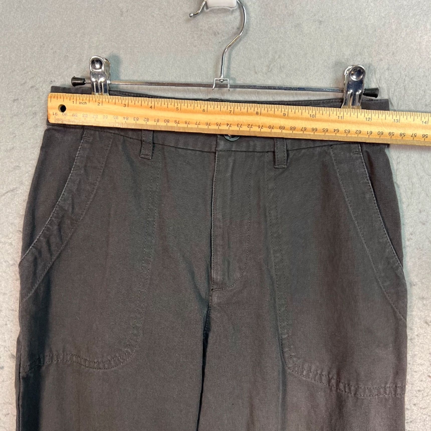 A.P.C. A.P.C. Womens Size 34 Dark Grey Cotton-Linen Blend Straight-Leg Pants Shirt? Size 24" / US 00 / IT 34 - 5 Thumbnail