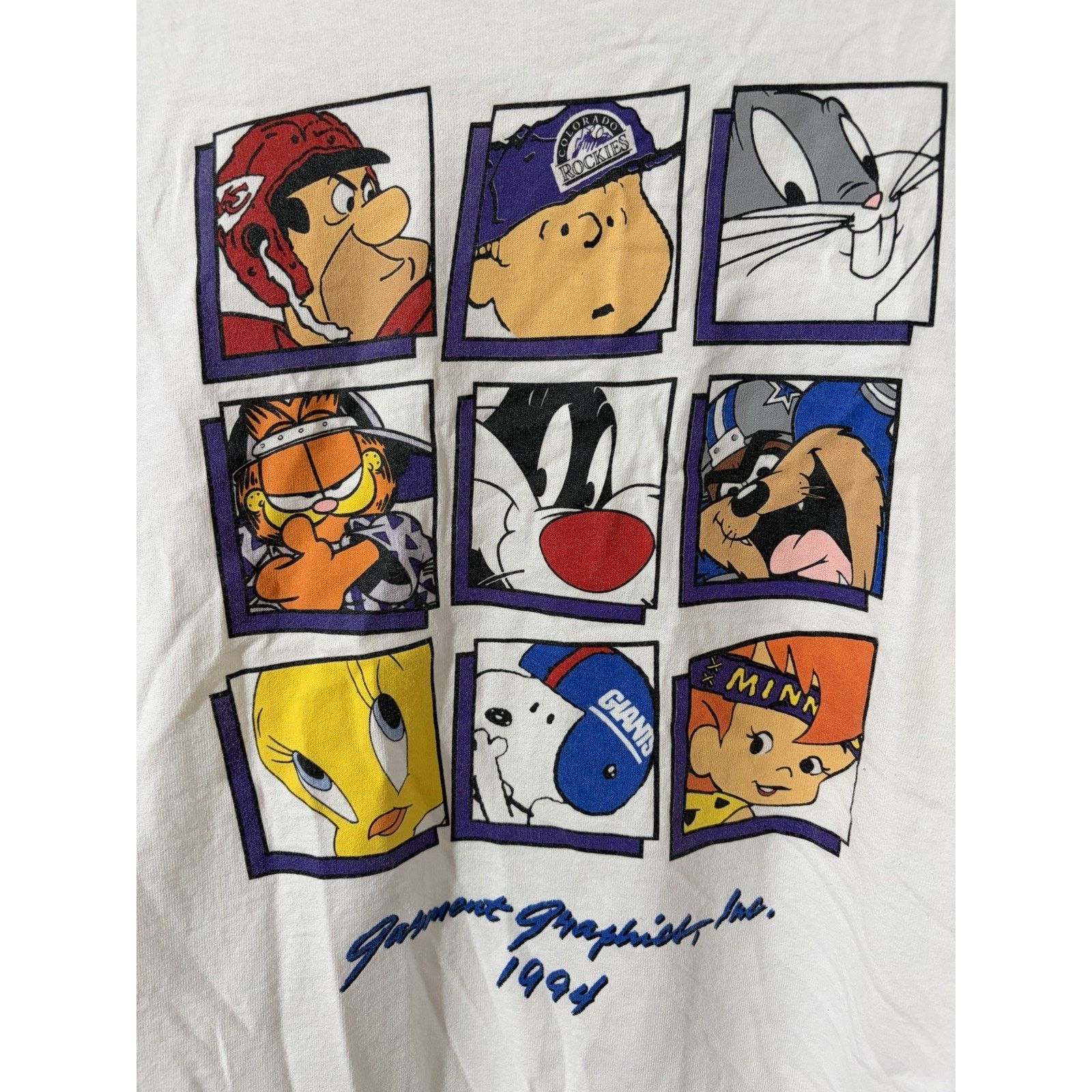 Fruit Of The Loom Vtg 90s Cartoon Garment Graphic Shirt Sz XXL Bugs Taz Snoopy Size US XXL / EU 58 / 5 - 2 Thumbnail