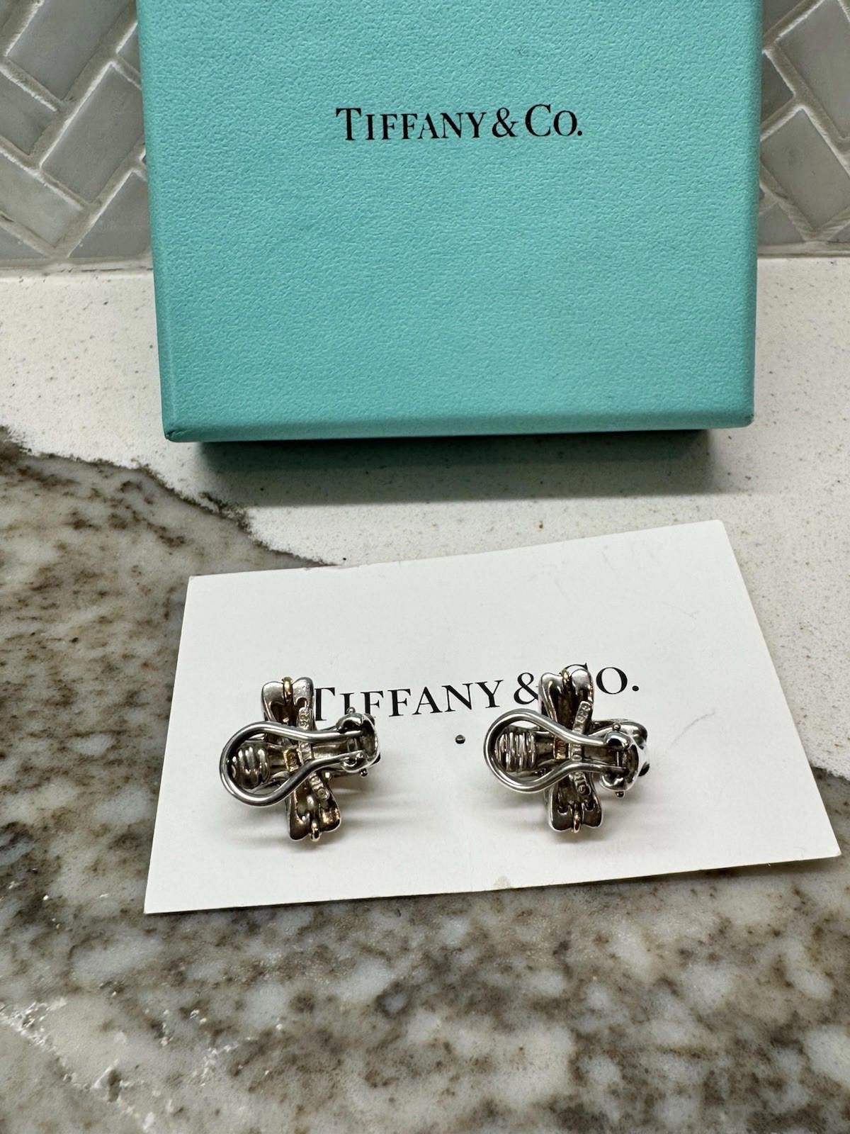 Tiffany & Co. Tiffany & Co. Gold Rope Silver Signature X Clip-on Earrings Size ONE SIZE - 5 Thumbnail