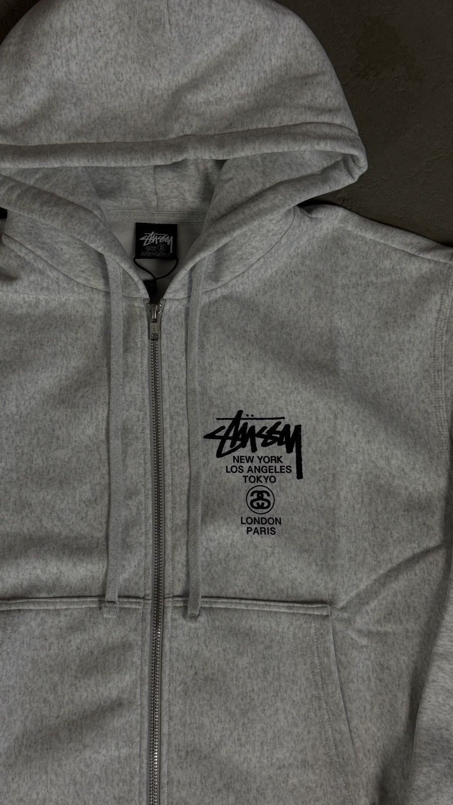 Stussy Stussy World Tour Hoodie Ash Heather Size US S / EU 44-46 / 1 - 3 Thumbnail