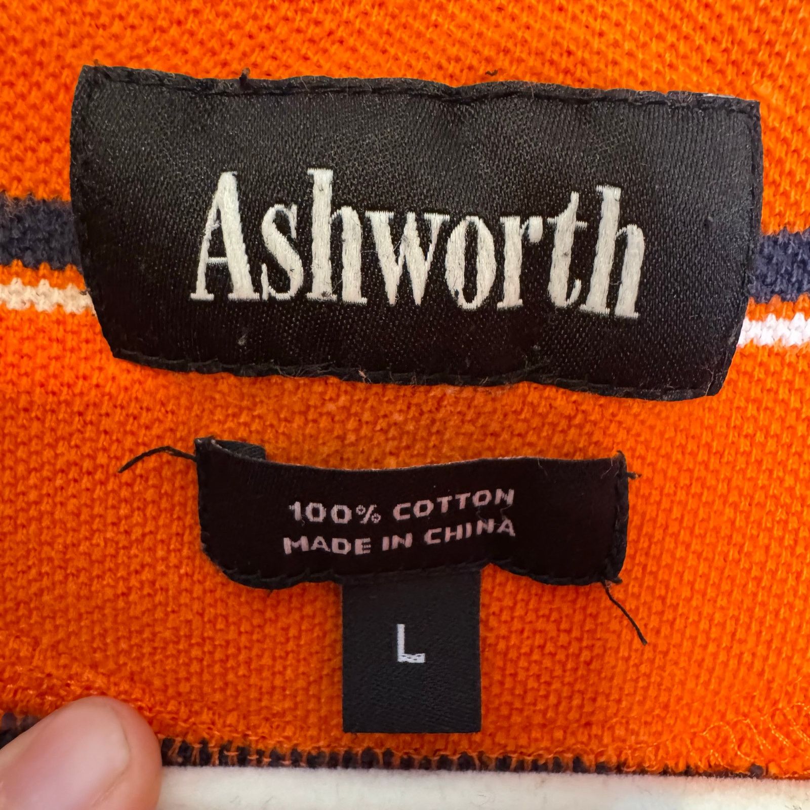 Ashworth Ashworth UVA Cavaliers Striped Polo Shirt Large Golf Size US L / EU 52-54 / 3 - 5 Thumbnail