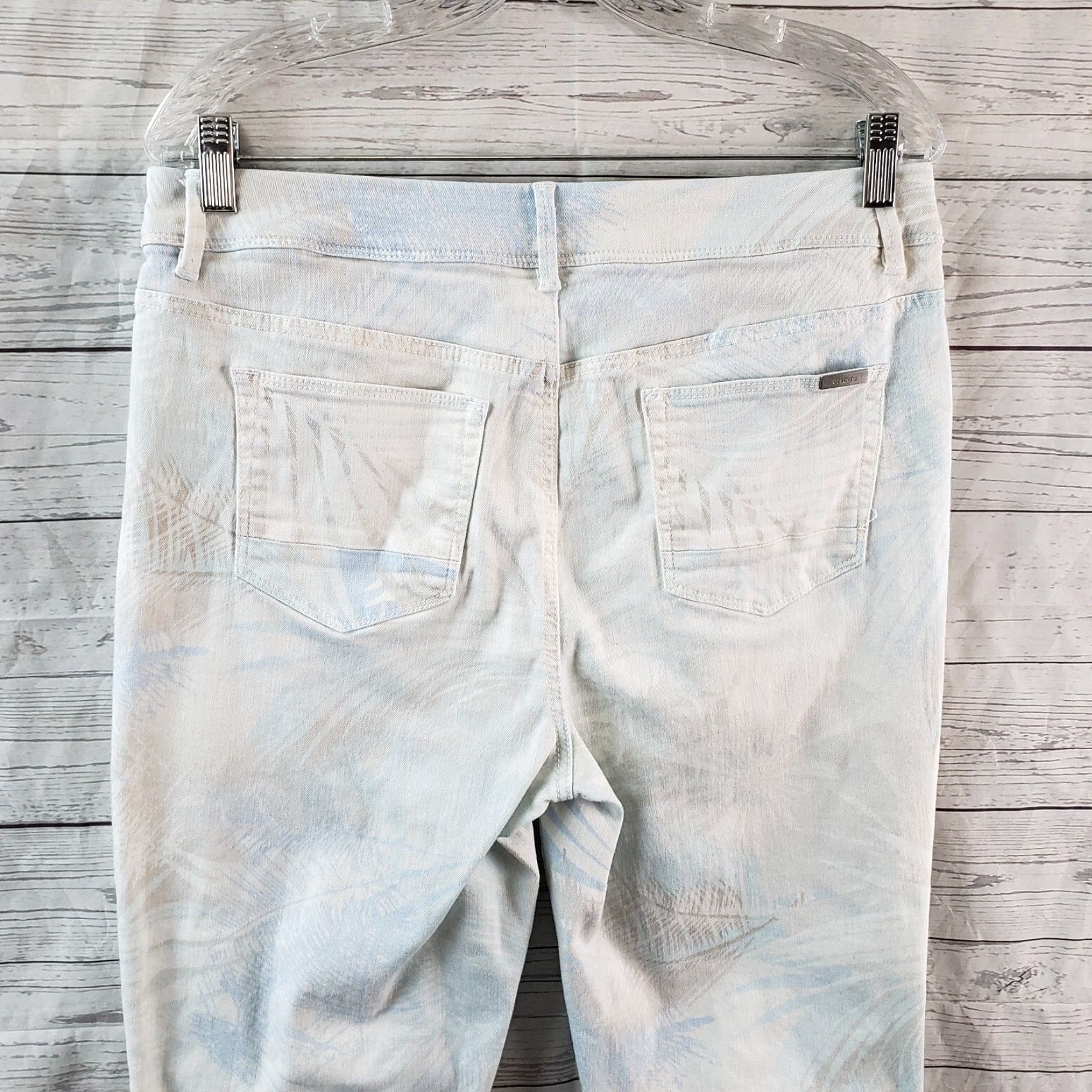 Vintage Chicos So Slimming Womens Girlfriend Crop Jeans Sz 10 Blue Gray Palms Mid Rise Size 32" / US 10 / IT 46 - 4 Thumbnail