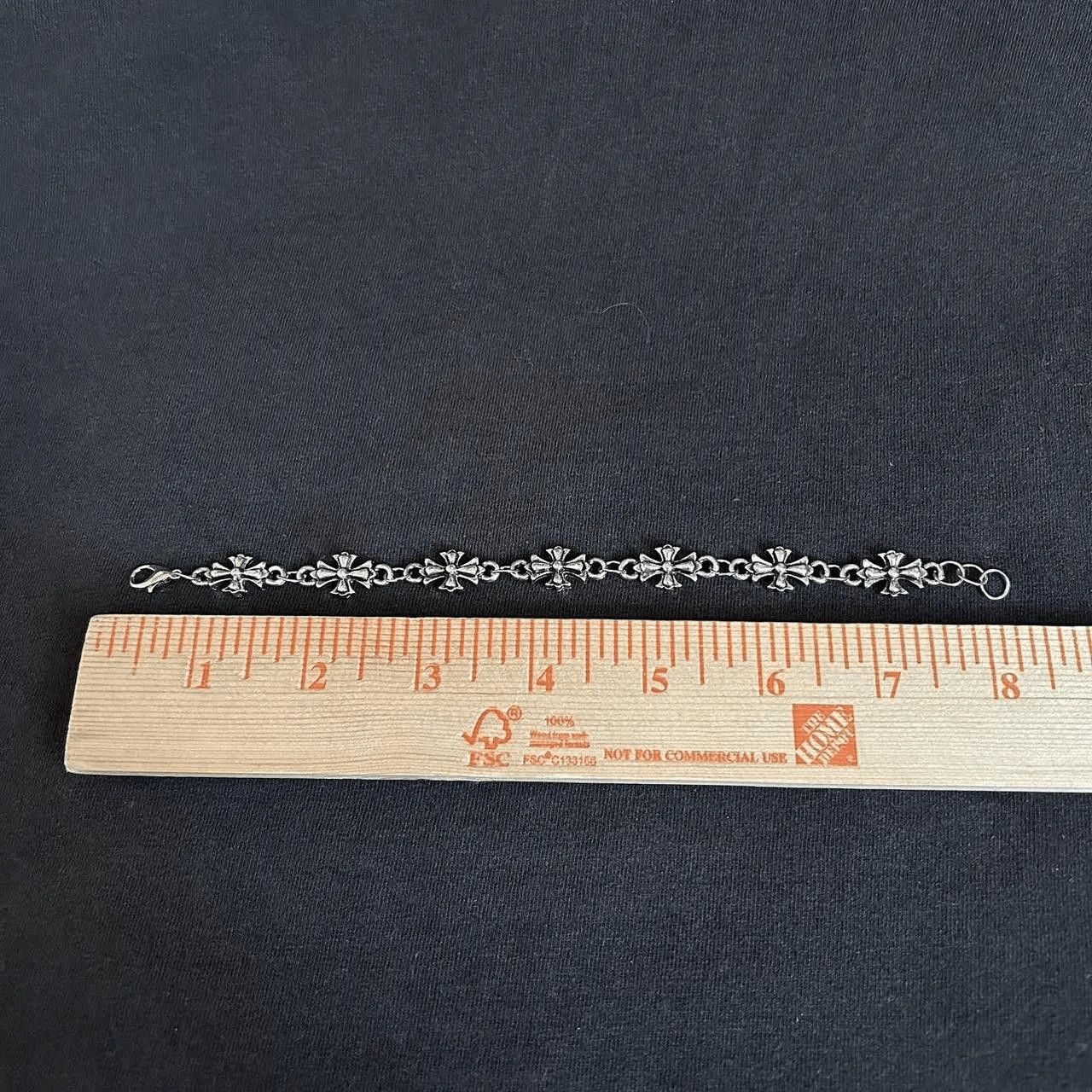 Jewelry Vintage 2000s Style Silver Cross Hip Hop Punk Bracelet Size ONE SIZE - 3 Thumbnail