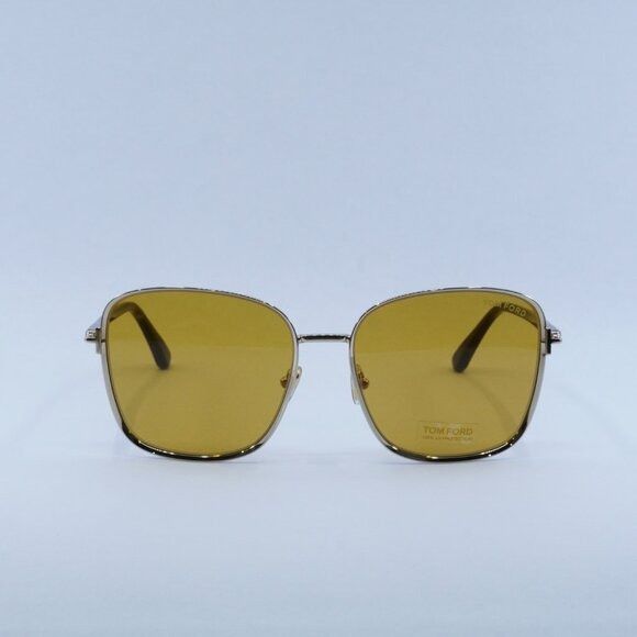Tom Ford Tom Ford FT1029 32E Sunglasses Rose Gold Square Frame Size ONE SIZE - 3 Thumbnail