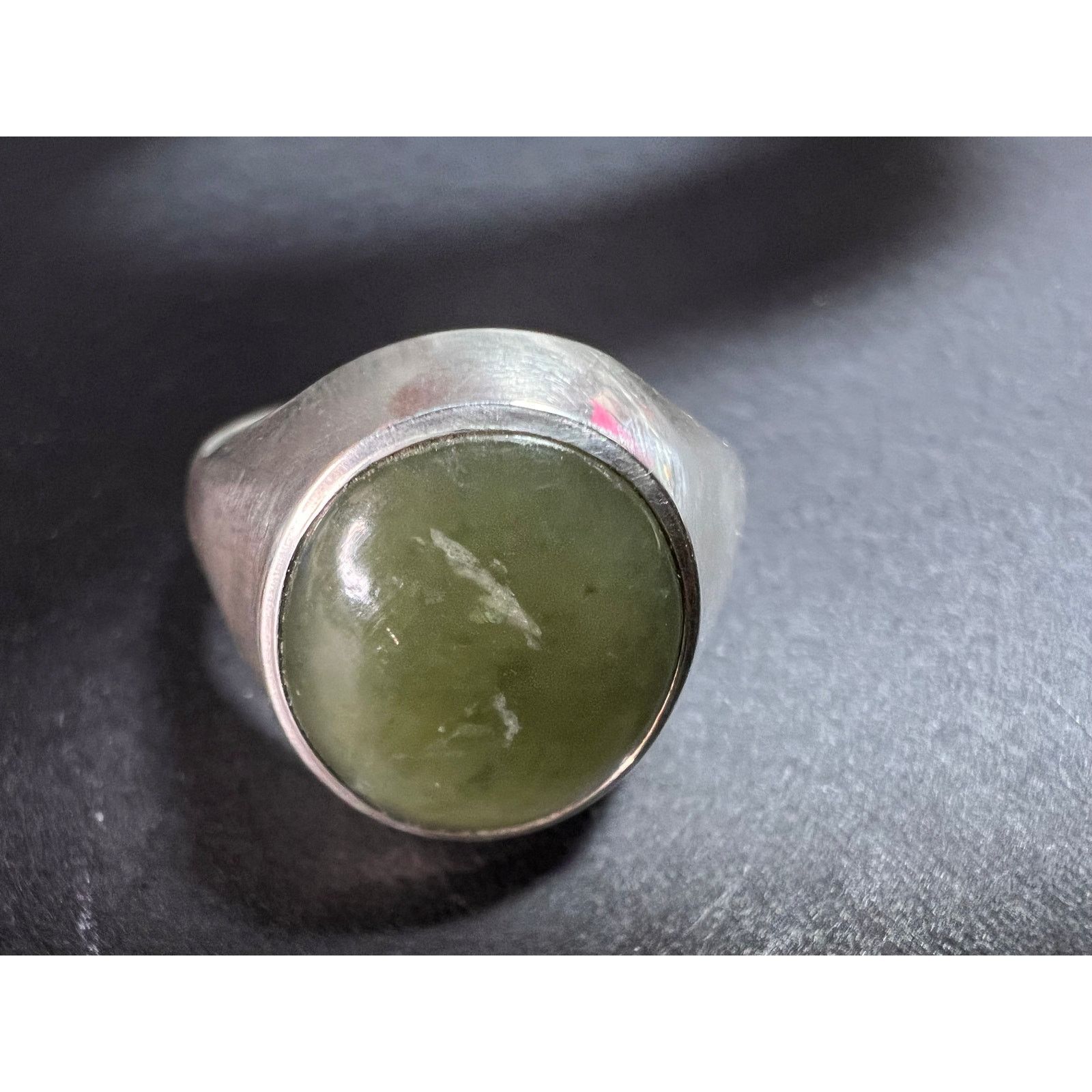 Other Vintage nephrite Jade sterling silver ring size 11 Size ONE SIZE - 13 Thumbnail