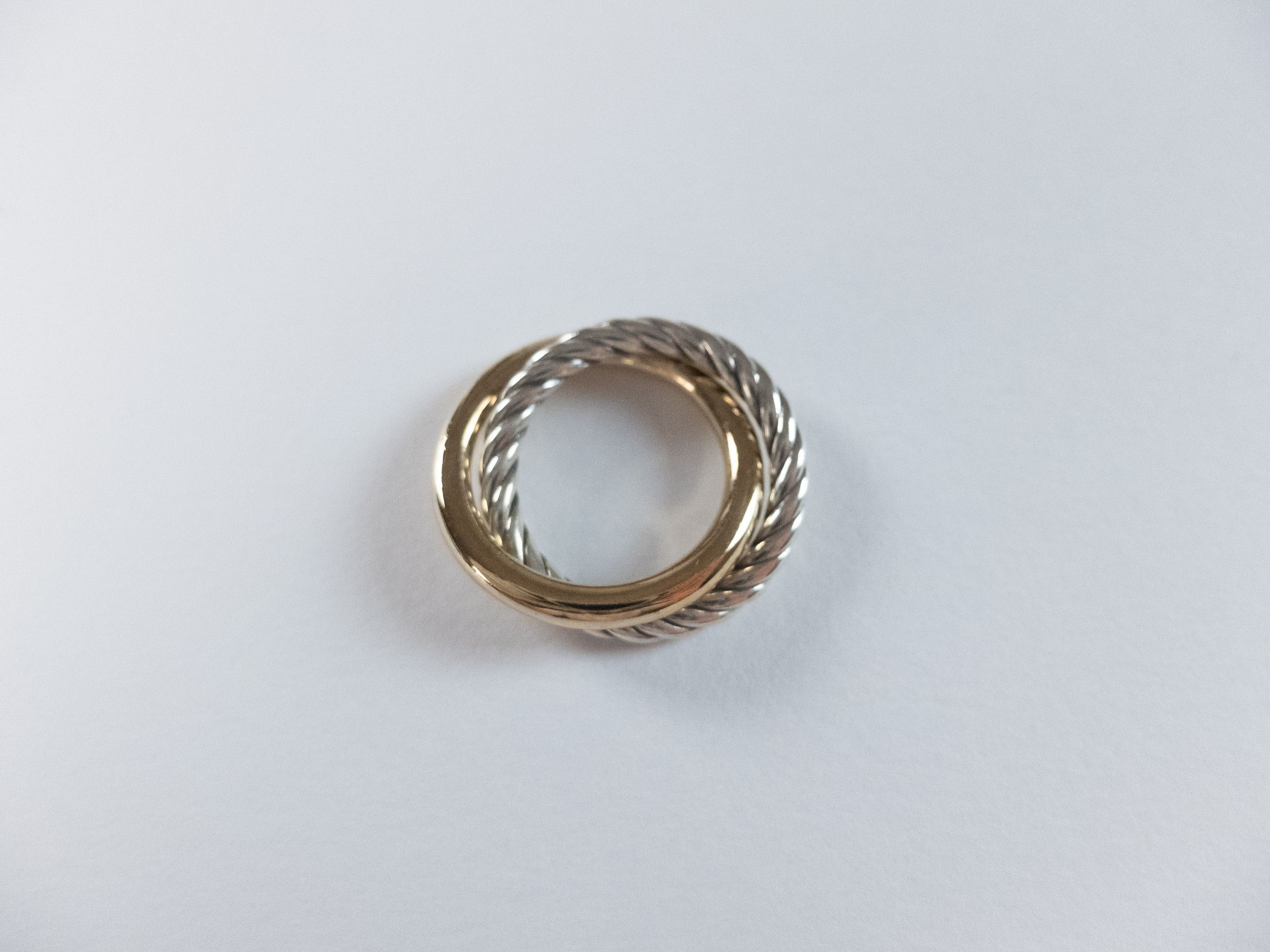 Bottega Veneta BOTTEGA VENETA Twist silver and gold tone ring 6 / 13 q Size ONE SIZE - 2 Thumbnail