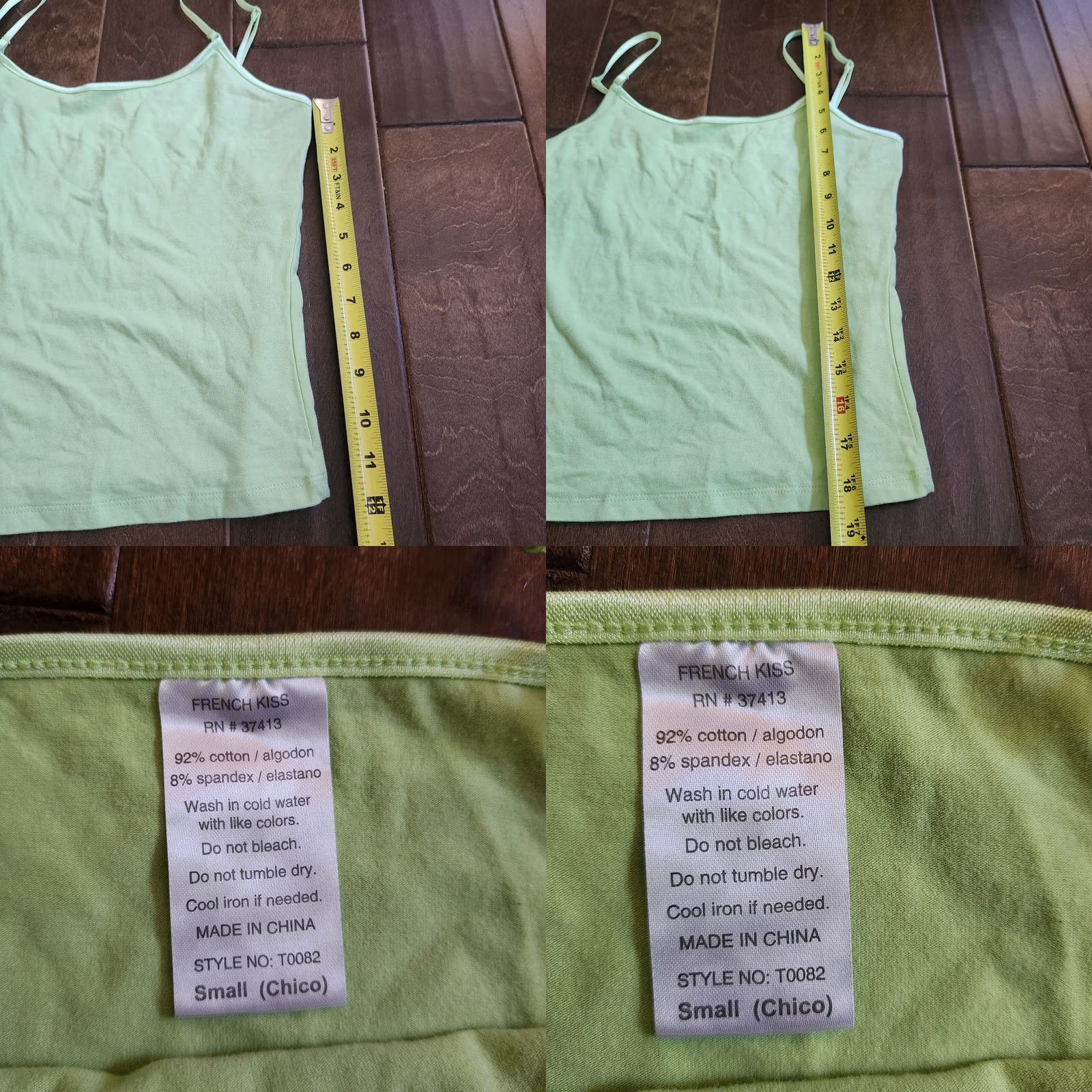 Vintage French Kiss Women's Tank Top Sleeveless Green Small Juniors Regular Fit Pullover Solid Lightweight Easy Care Size S / US 4 / IT 40 - 8 Thumbnail