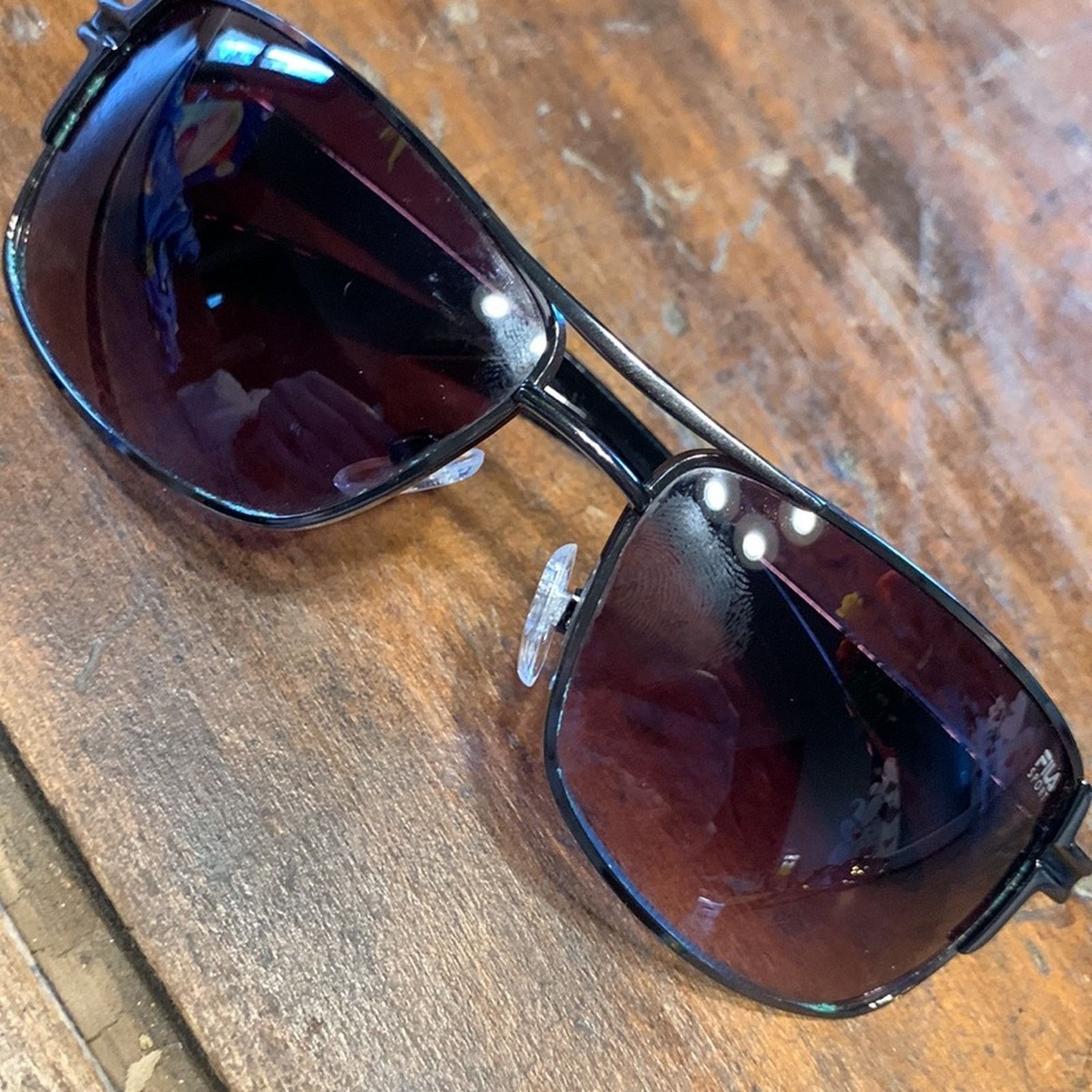 Fila FILA sport sunglasses black metal rectangular gray lenses Size ONE SIZE - 2 Thumbnail