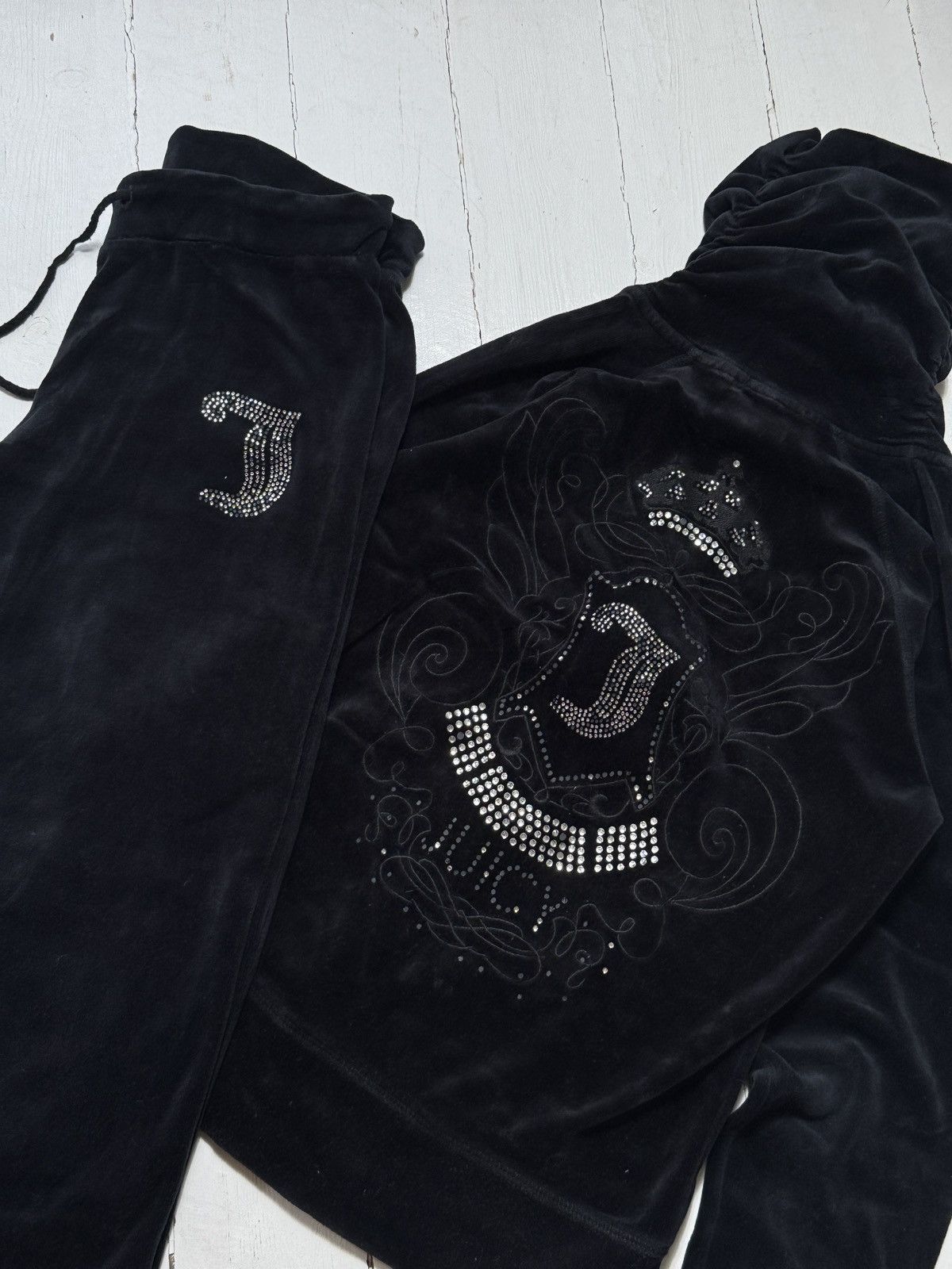 Juicy Couture VINTAGE JUICY COUTURE 2000s HOODIE&PANTS SET TRACKSUIT Size S / US 4 / IT 40 - 2 Thumbnail