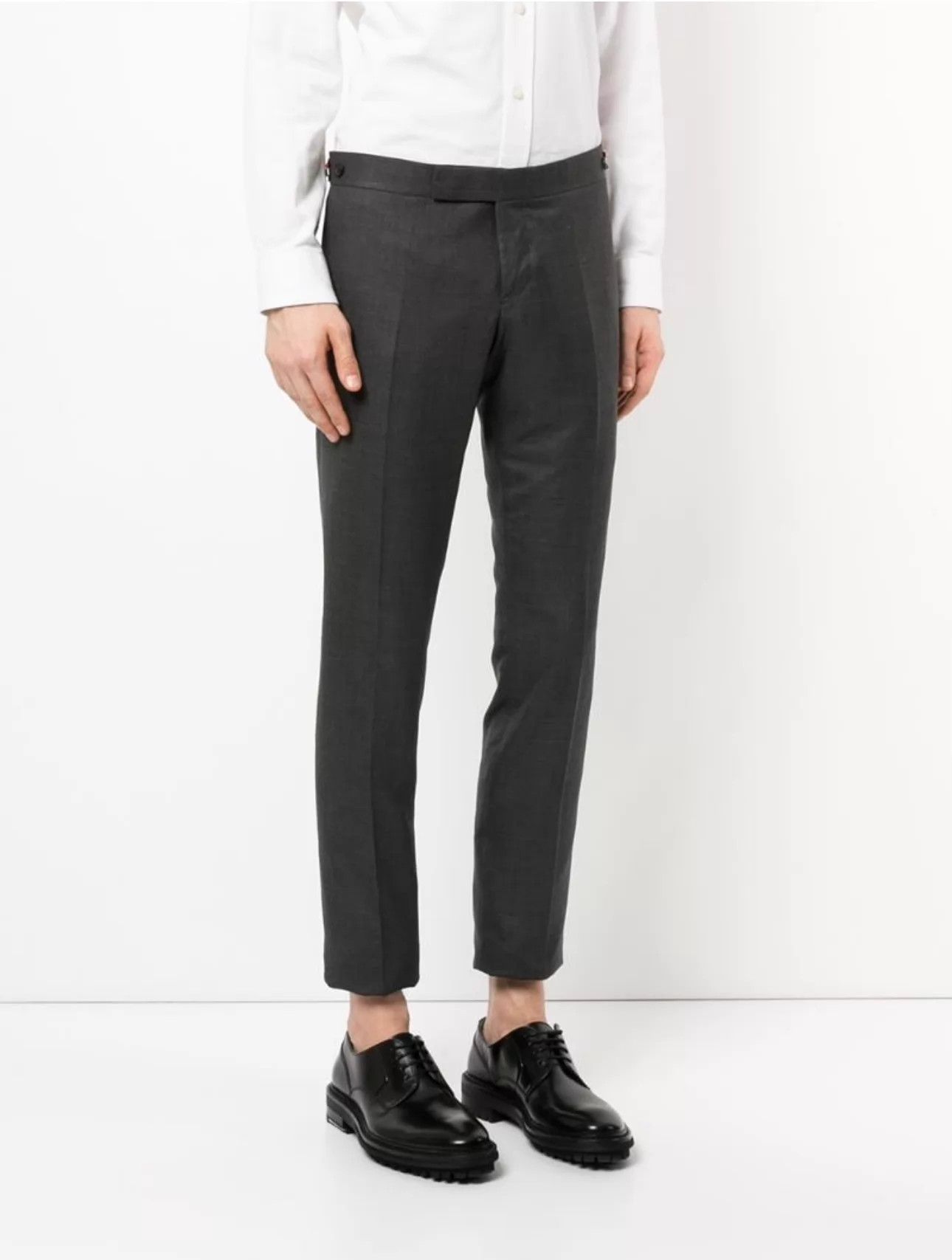 Thom Browne Thom Browne Charcoal Wool Slim Low-Rise Trousers Size 2 Size US 32 / EU 48 - 5 Thumbnail