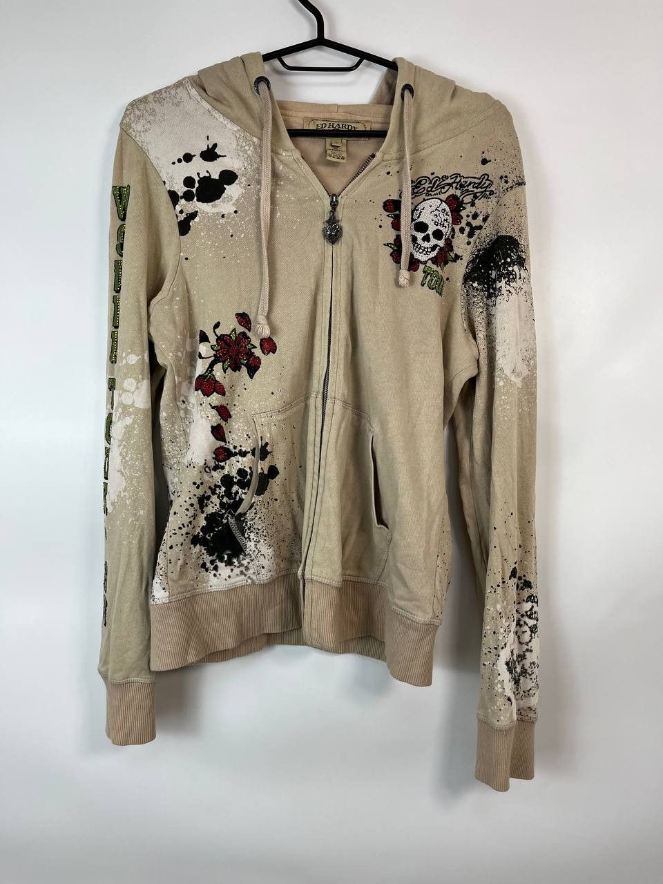 Ed Hardy ED HARDY ZIP HOODIE TOUR 1969 SKULL ROSES SWEATSHIRT SIZE S Size S / US 4 / IT 40 - 1 Thumbnail