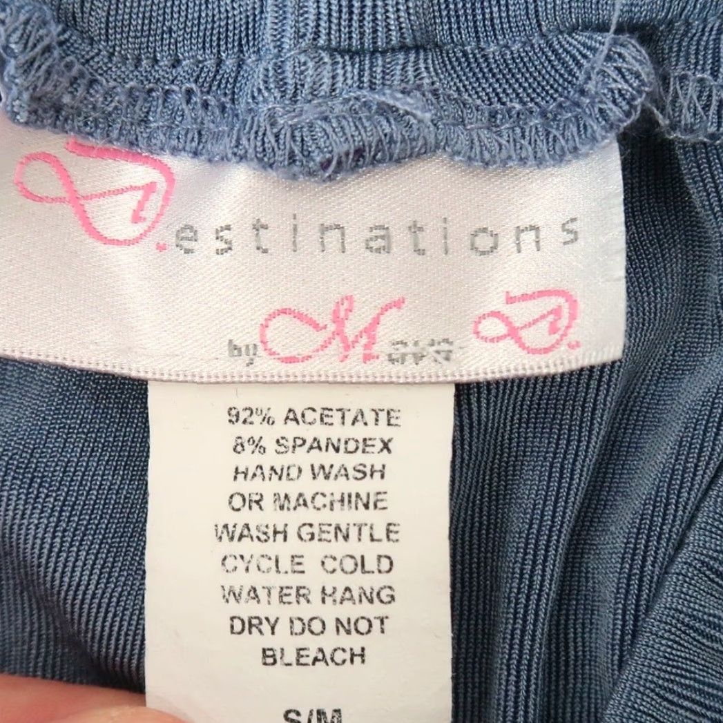 Vintage VINTAGE 90s Destinations Blue Jersey Tank & Wide Leg Pants Set S/M Women Size S / US 4 / IT 40 - 5 Thumbnail