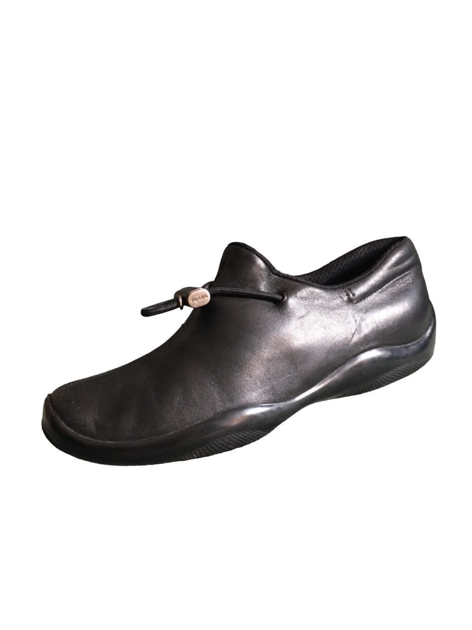 Prada Prada Toblach Black Leather Low Top Sneakers Size 38.5 Size US 8.5 / IT 38.5 - 1 Thumbnail
