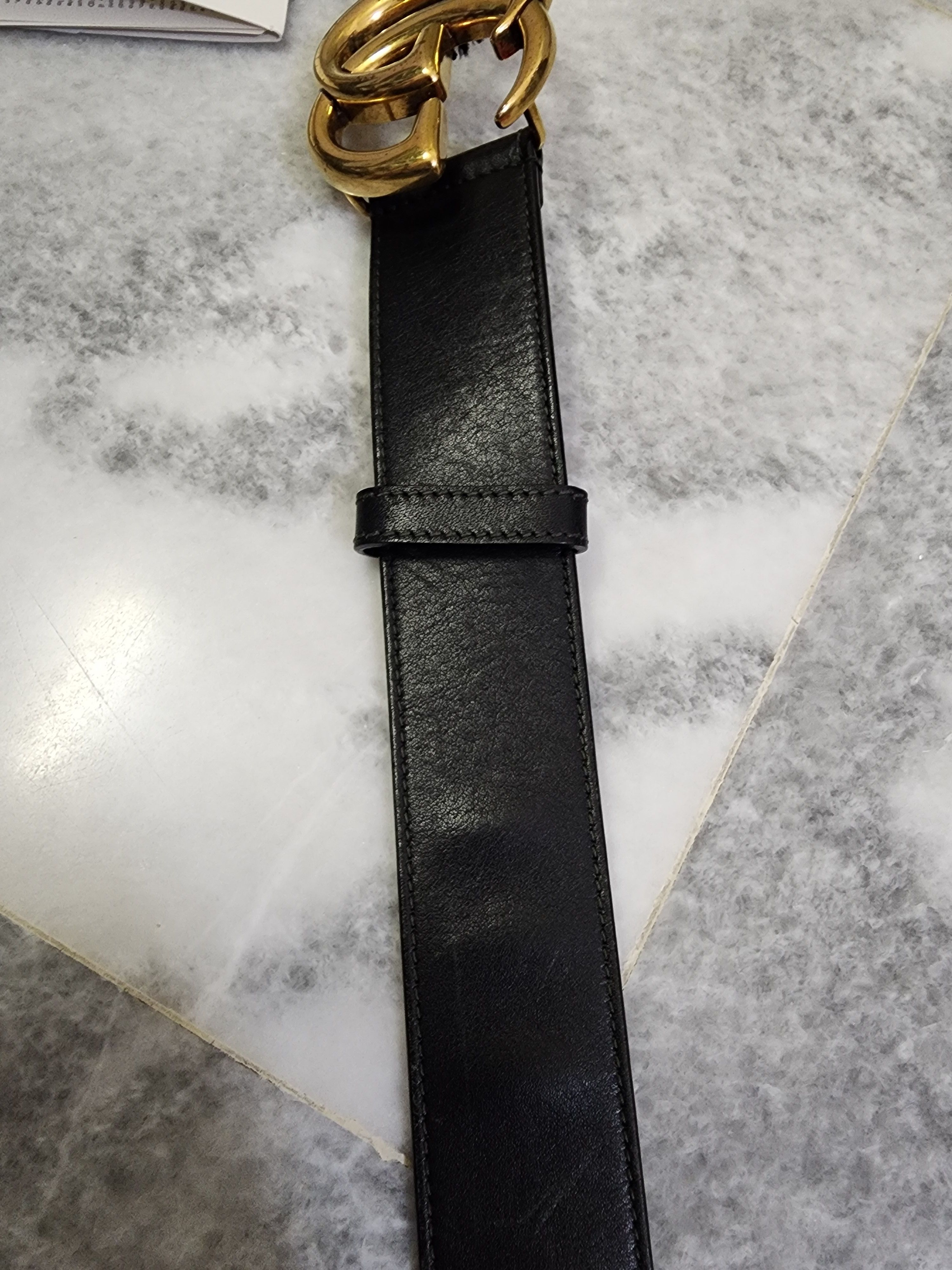 Gucci Leather GG Buckle Belt Size 34 - 4 Thumbnail