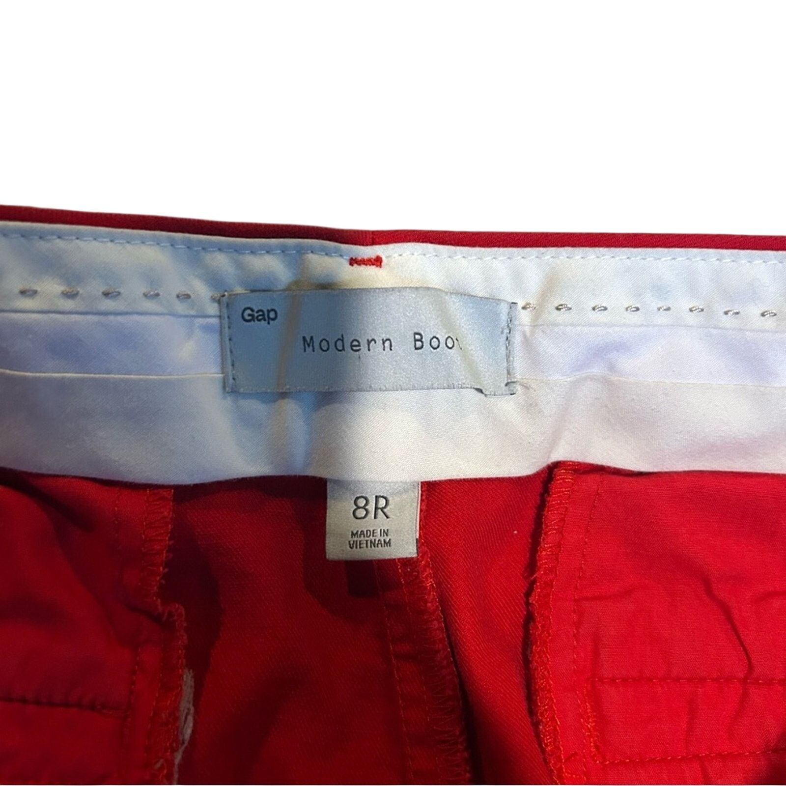 Gap Gap Modern Straight Pants Size 8 Bright Red Stretch Lux Size 30" / US 8 / IT 44 - 12 Thumbnail
