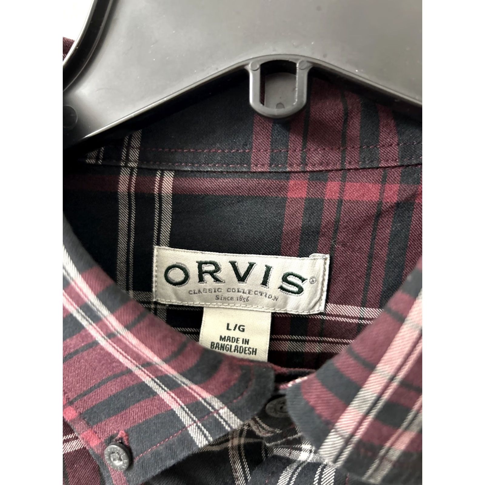 Orvis Orvis Flannel Shirt Mens L Black Red Classic Collection Plaid Button Down L/S Size US L / EU 52-54 / 3 - 5 Thumbnail