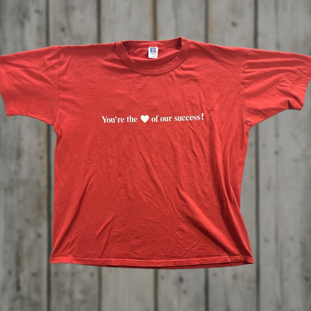 Russell Athletic Vintage Russell Athletic Shirt Mens XL Red FCCH Heart Graphic Tee Made USA 90s Size US XL / EU 56 / 4 - 1 Thumbnail