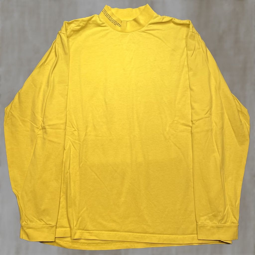Pangaia Pangaia Shirt Mens XL Yellow Organic Cotton Mock Neck Long Sleeve Tee T-Shirt Size US XL / EU 56 / 4 - 1 Thumbnail