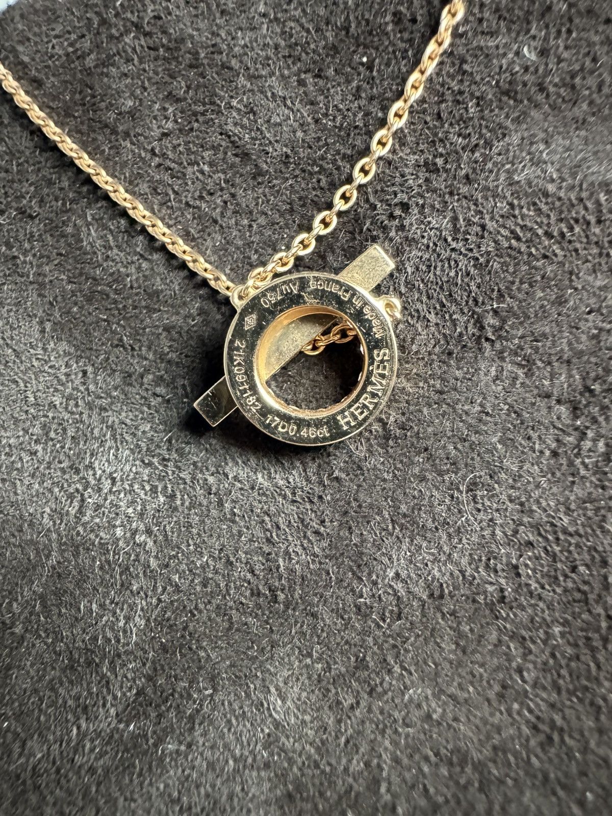 Hermes Hermès rose gold Finesse diamonds necklace Size ONE SIZE - 4 Thumbnail