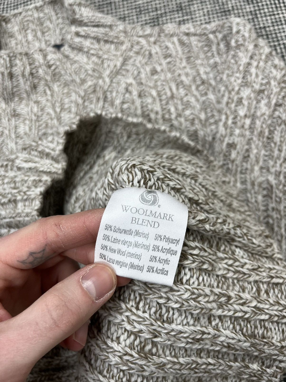 Vintage Ribbed mock neck merino wool thick sweater Norway style Size L / US 10 / IT 46 - 4 Thumbnail