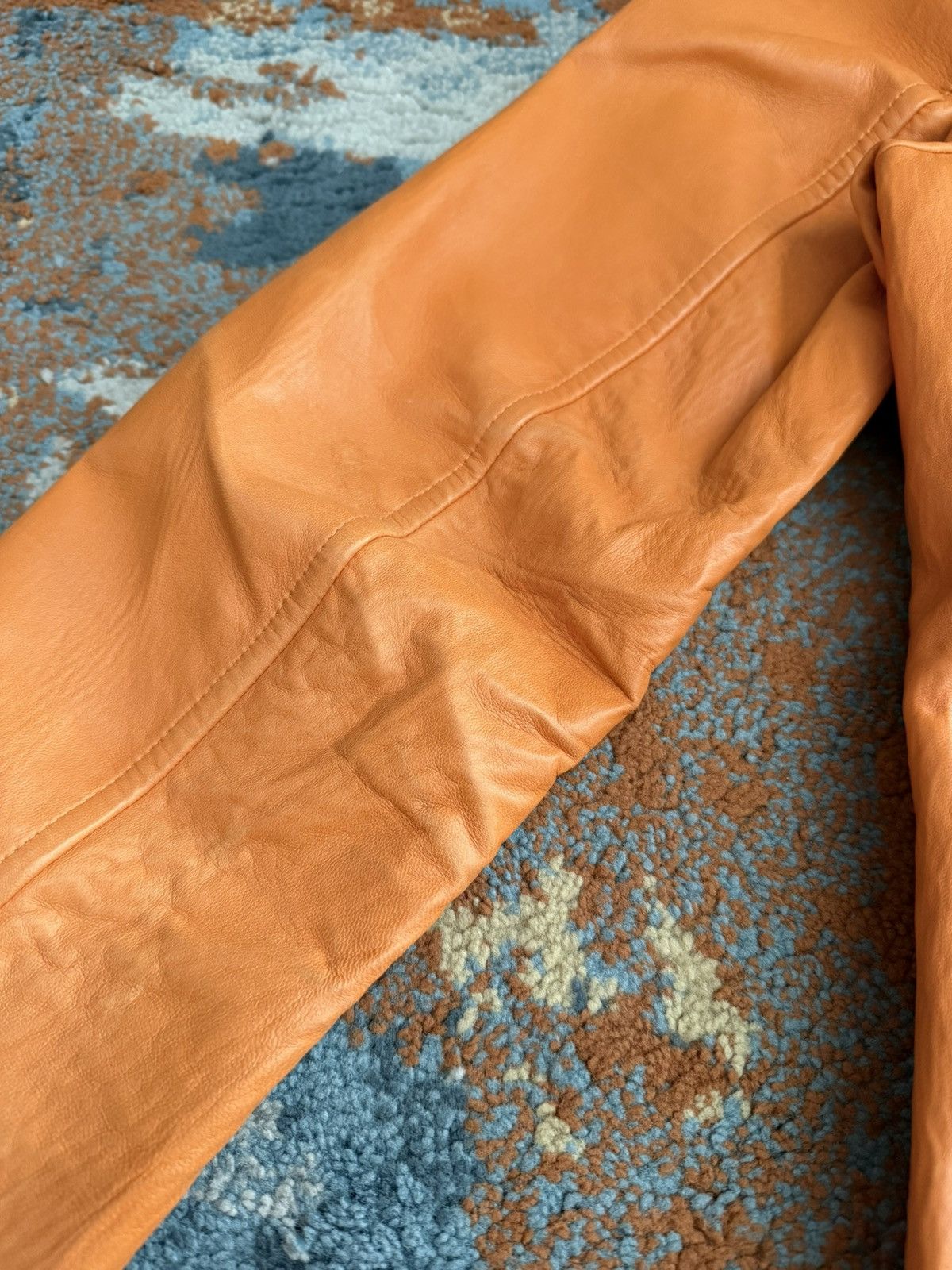 Prada Prada AW2000 Vintage Orange Y2k Biker Leather Jacket Size US M / EU 48-50 / 2 - 20 Thumbnail
