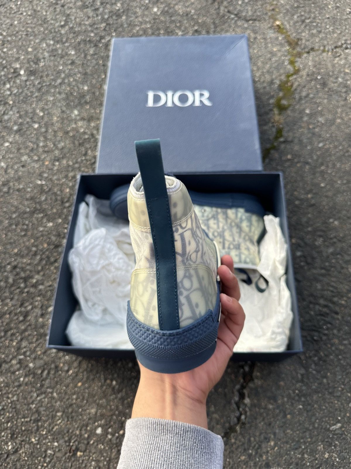 Dior Dior B23 White/Blue Size US 8 / EU 41 - 4 Thumbnail