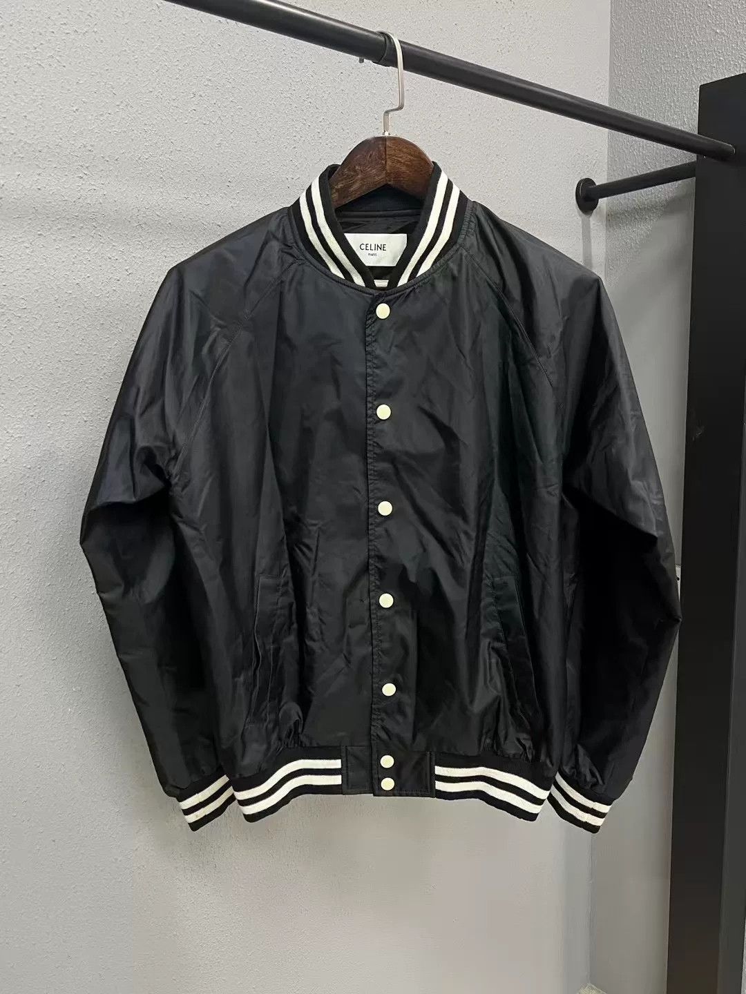 Celine celine logo bomber jacket in black Size US L / EU 52-54 / 3 - 1 Thumbnail