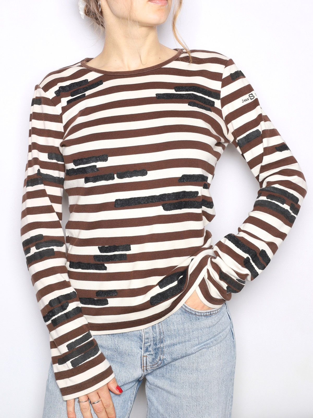 Jean Paul Gaultier Jean Paul Gaultier JPG Stripped Long Sleeve Sailor Top Tee Size S / US 4 / IT 40 - 2 Thumbnail