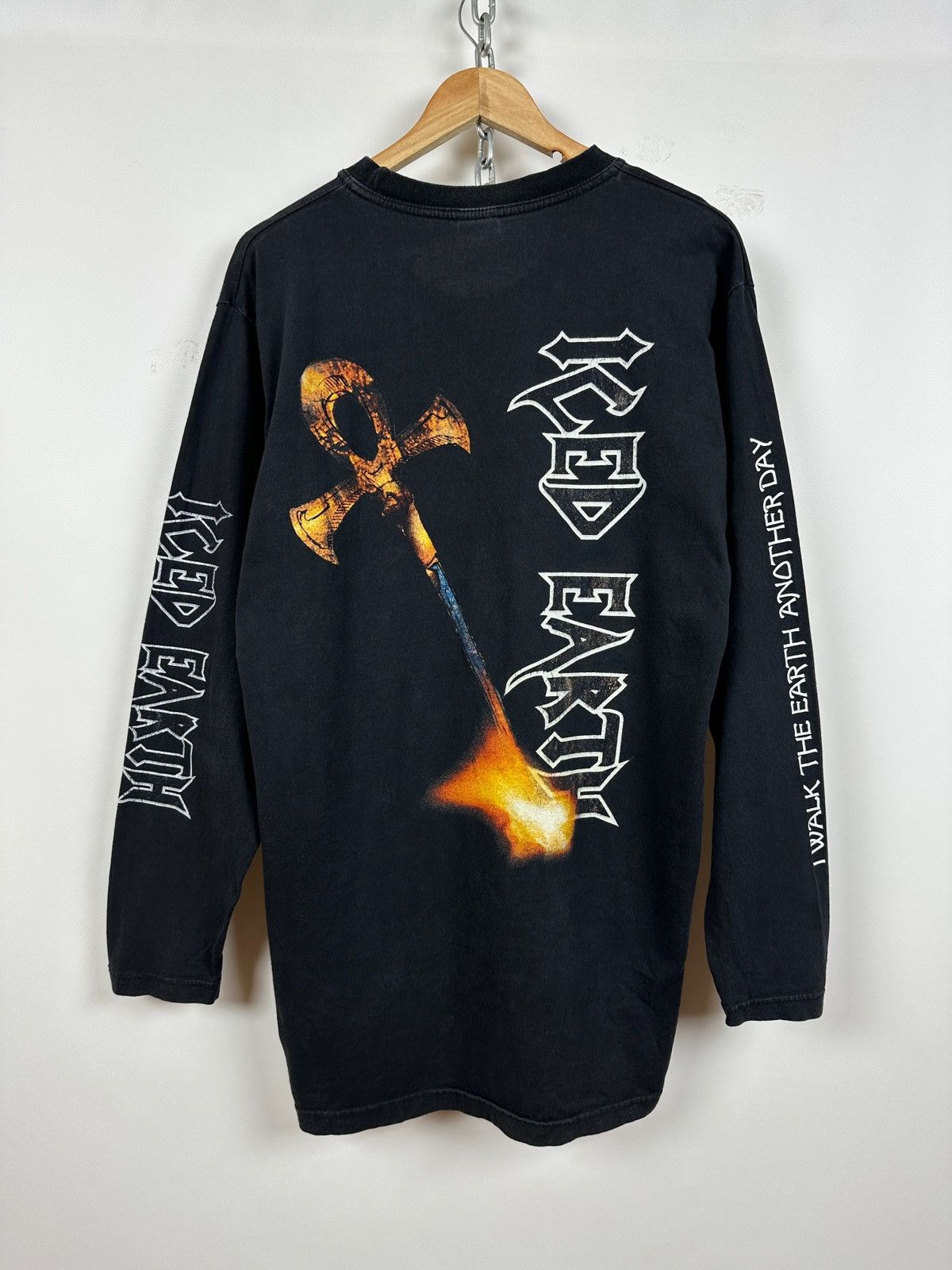 Band Tees 90s Vintage Iced Earth Graphic Long Sleeve Shirt Size US XL / EU 56 / 4 - 2 Thumbnail