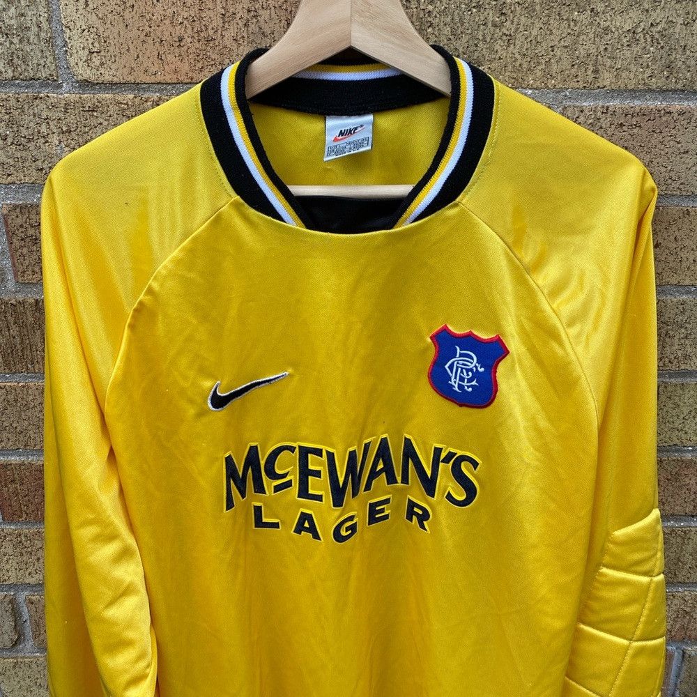 Nike × Vintage Vintage 1997-1999 Nike Glasgow Rangers Goalkeeper Shirt Lar Size US L / EU 52-54 / 3 - 4 Thumbnail