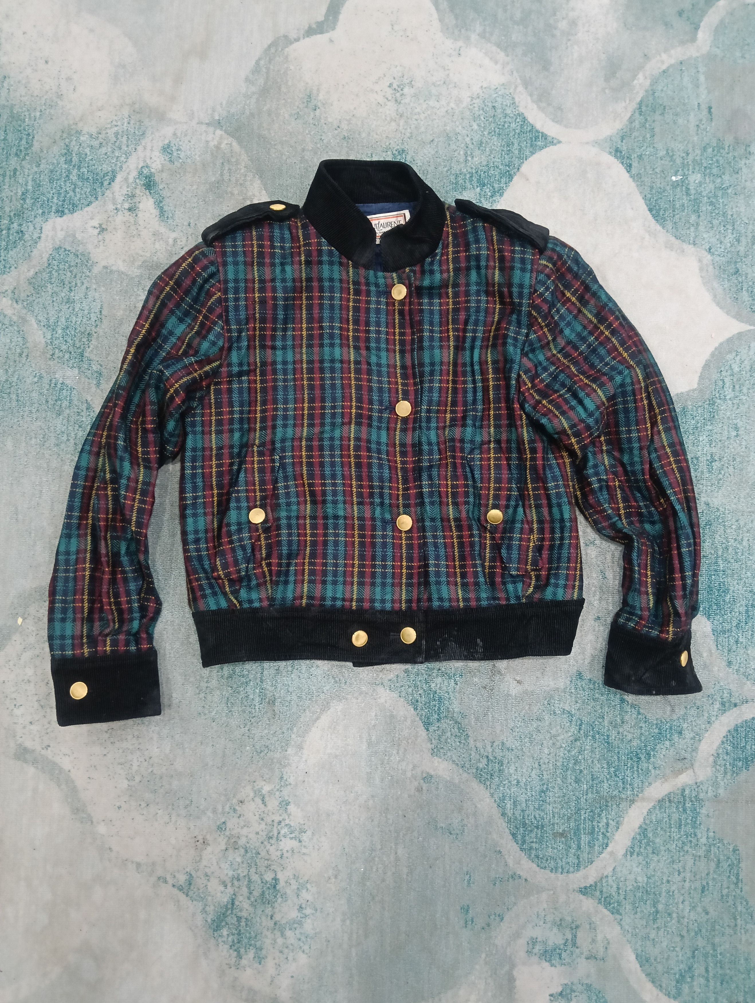 Saint Laurent Paris × Yves Saint Laurent Vintage Yves Saint Laurent Checkered Jacket Size M / US 6-8 / IT 42-44 - 1 Thumbnail