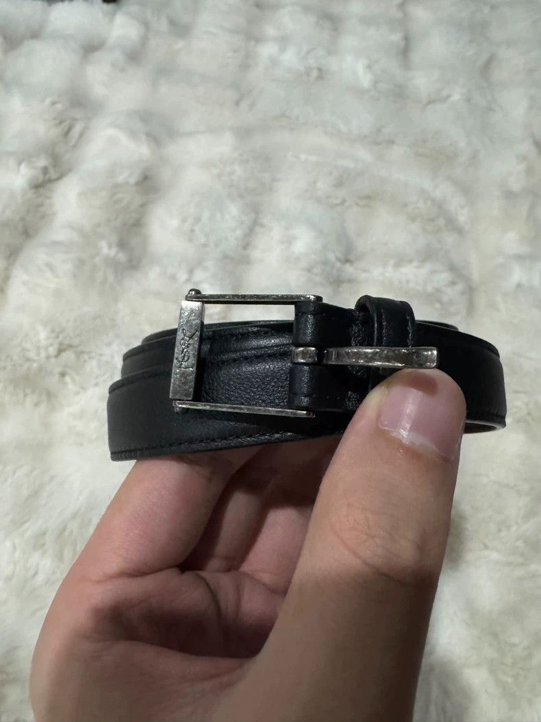 Saint Laurent Paris Saint Laurent Paris Logo black and silver belt Size ONE SIZE - 2 Thumbnail