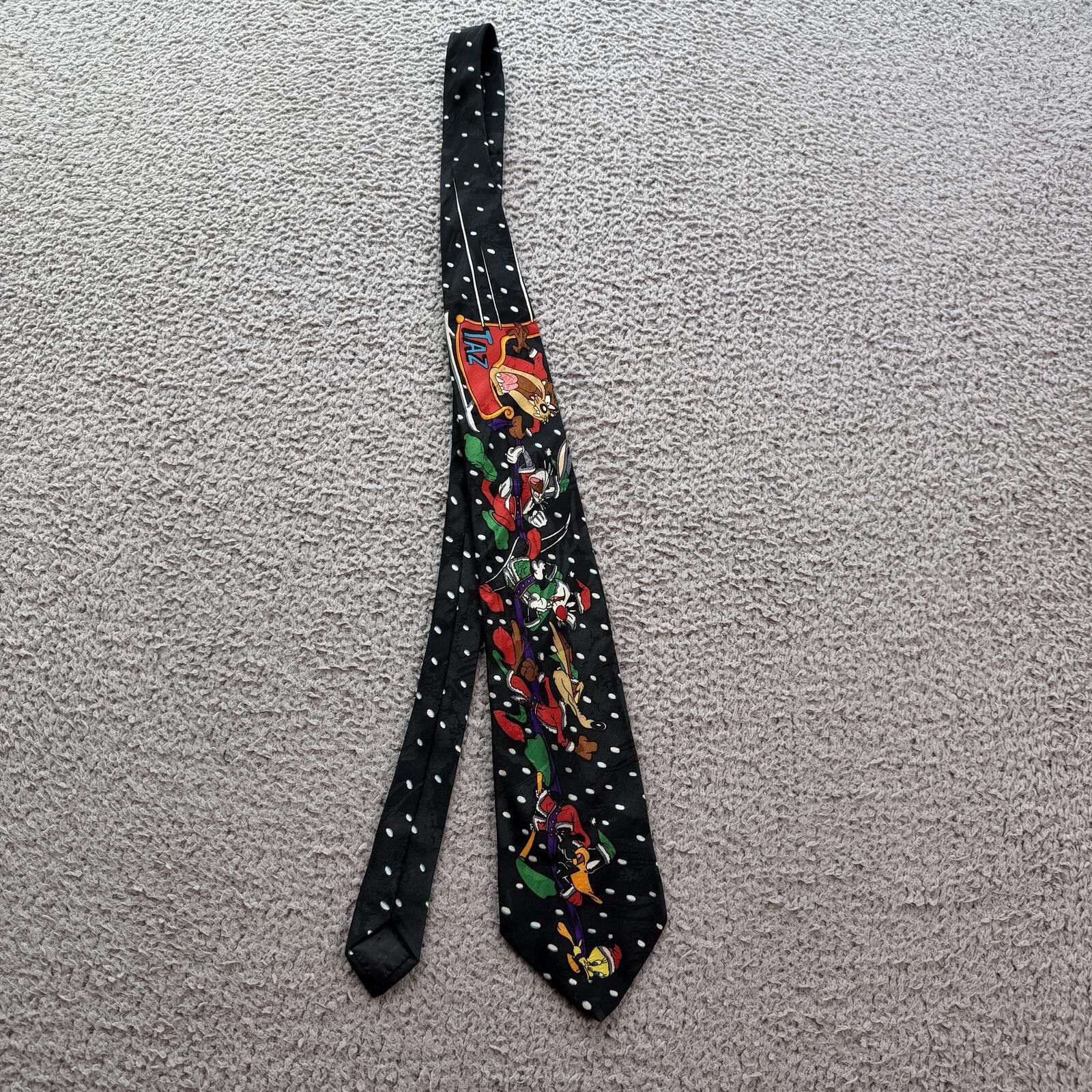 Other Vintage 90s Looney Tunes Mania Christmas Tie Taz Bug Necktie Size ONE SIZE - 2 Thumbnail