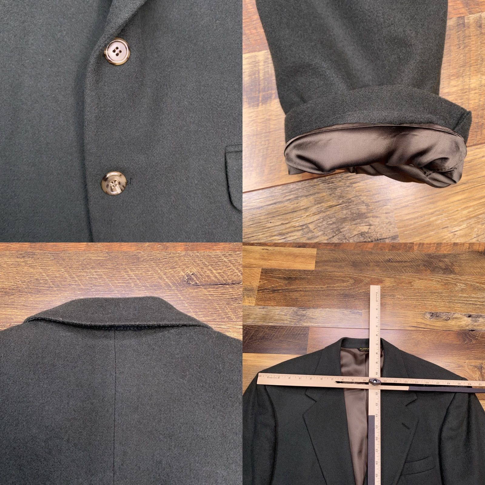 Bill Blass VINTAGE Bill Blass Blazer Camel Hair 44R Green Sport Coat Men Regular Notch Lapel 2-Button Single-Breasted Solid Dress Jacket Size 44R - 8 Thumbnail